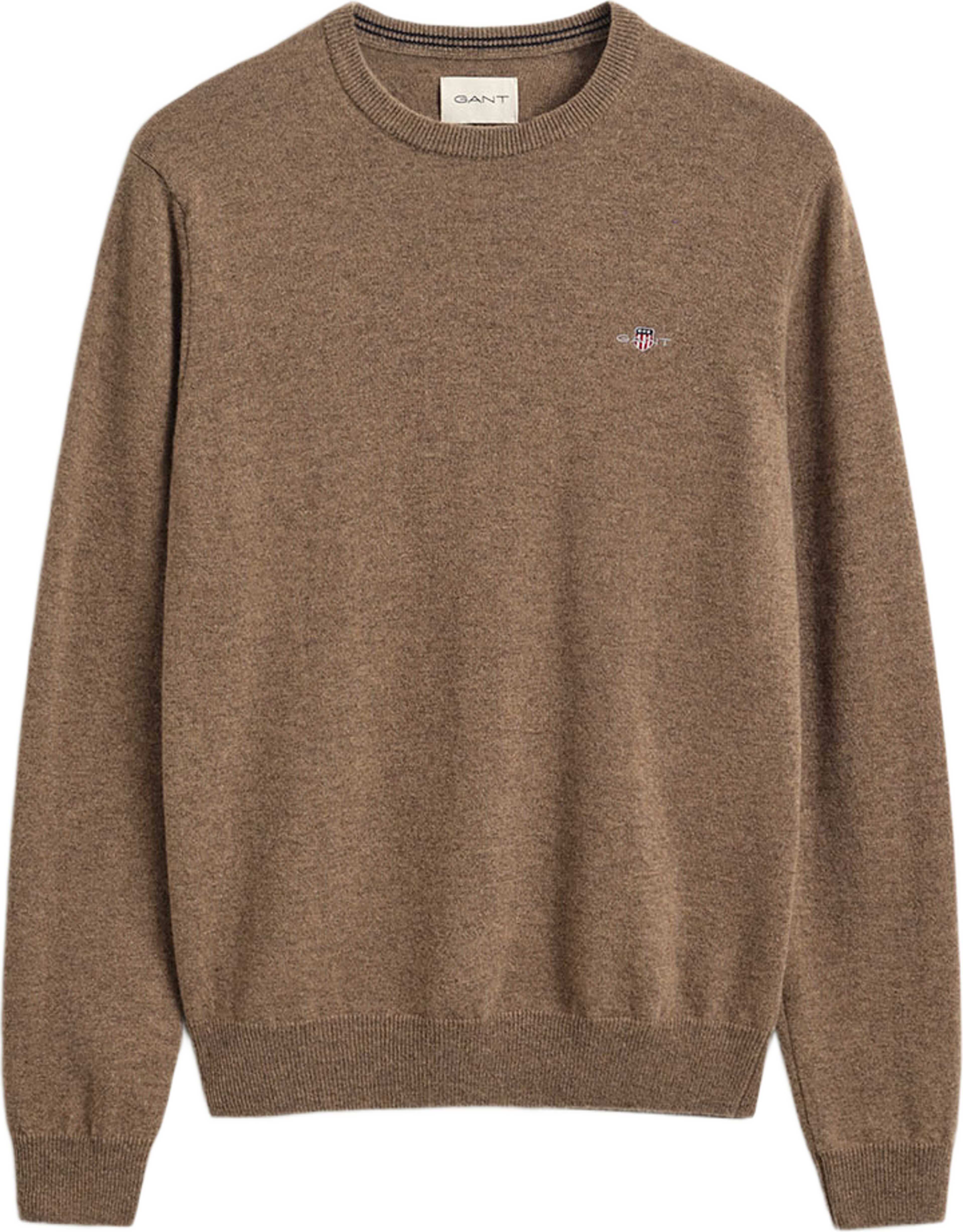 Superfine Lambswool C-Neck, från GANT, i färgen Lt Brown Melange. Klicka för att öppna bilden i stort format