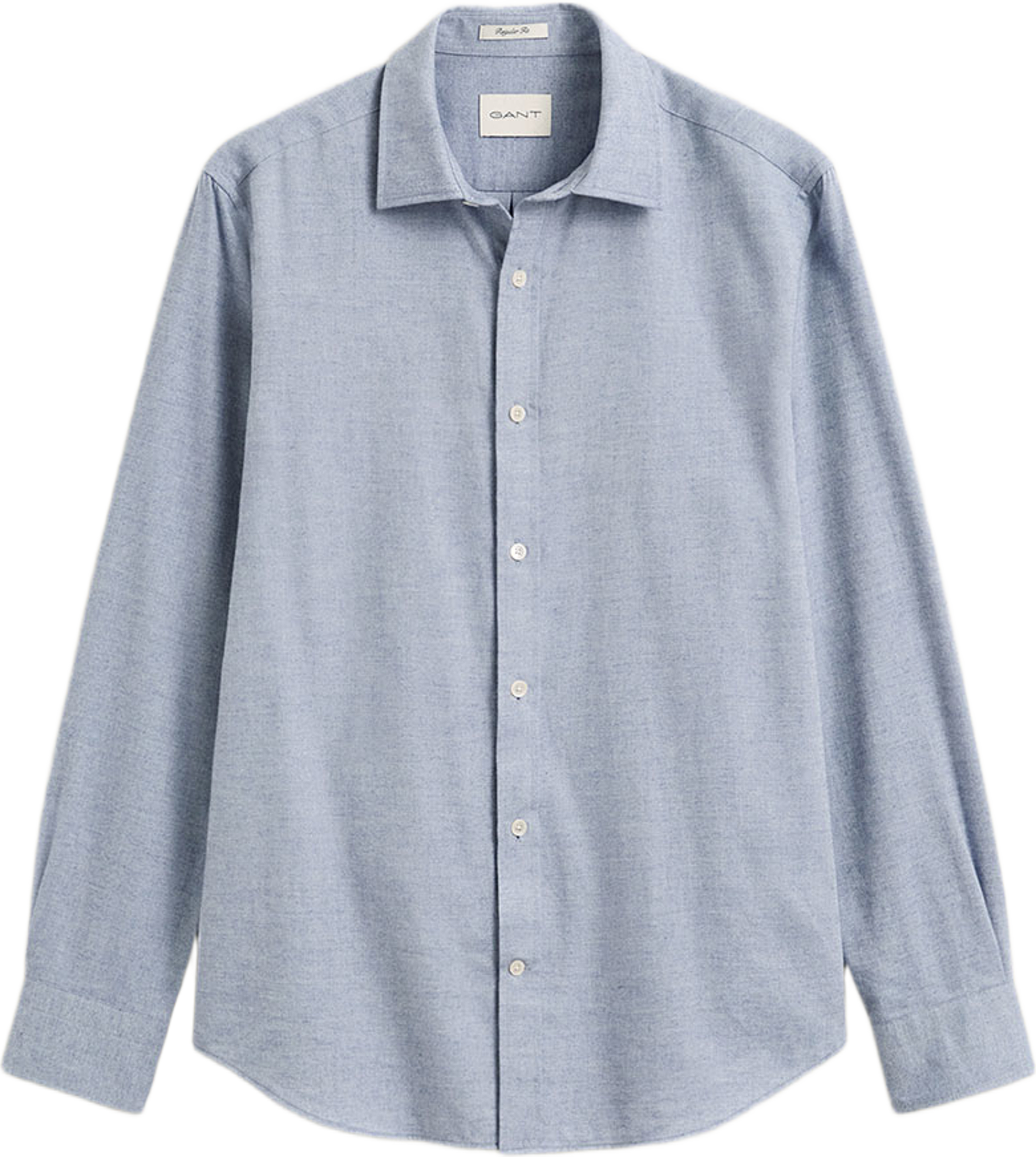 Reg Flannel Melange Shirt, från GANT, i färgen Lt Blue Melange. Klicka för att öppna bilden i stort format