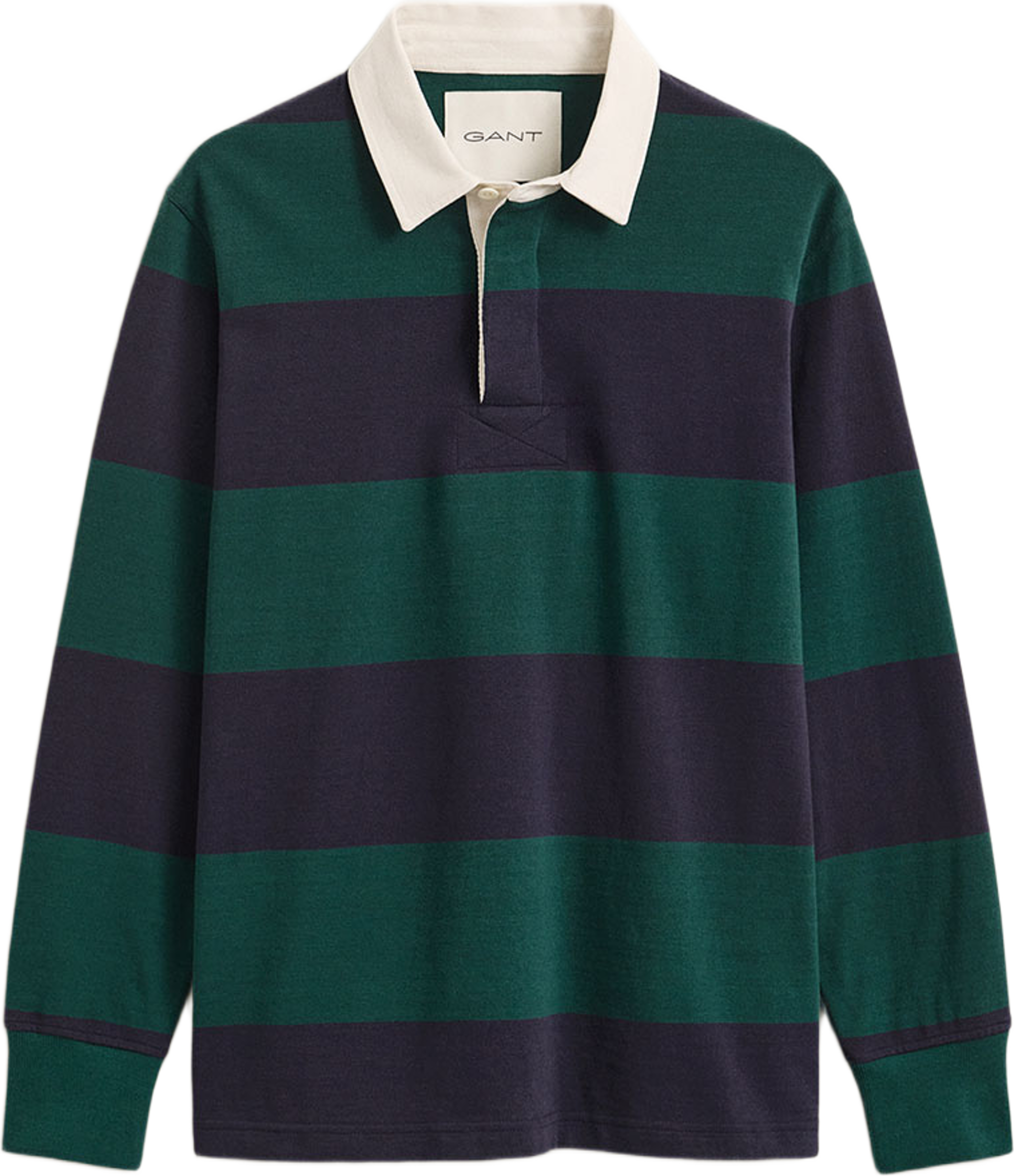 Striped Heavy Rugger, från GANT, i färgen Dark Emerald. Klicka för att öppna bilden i stort format