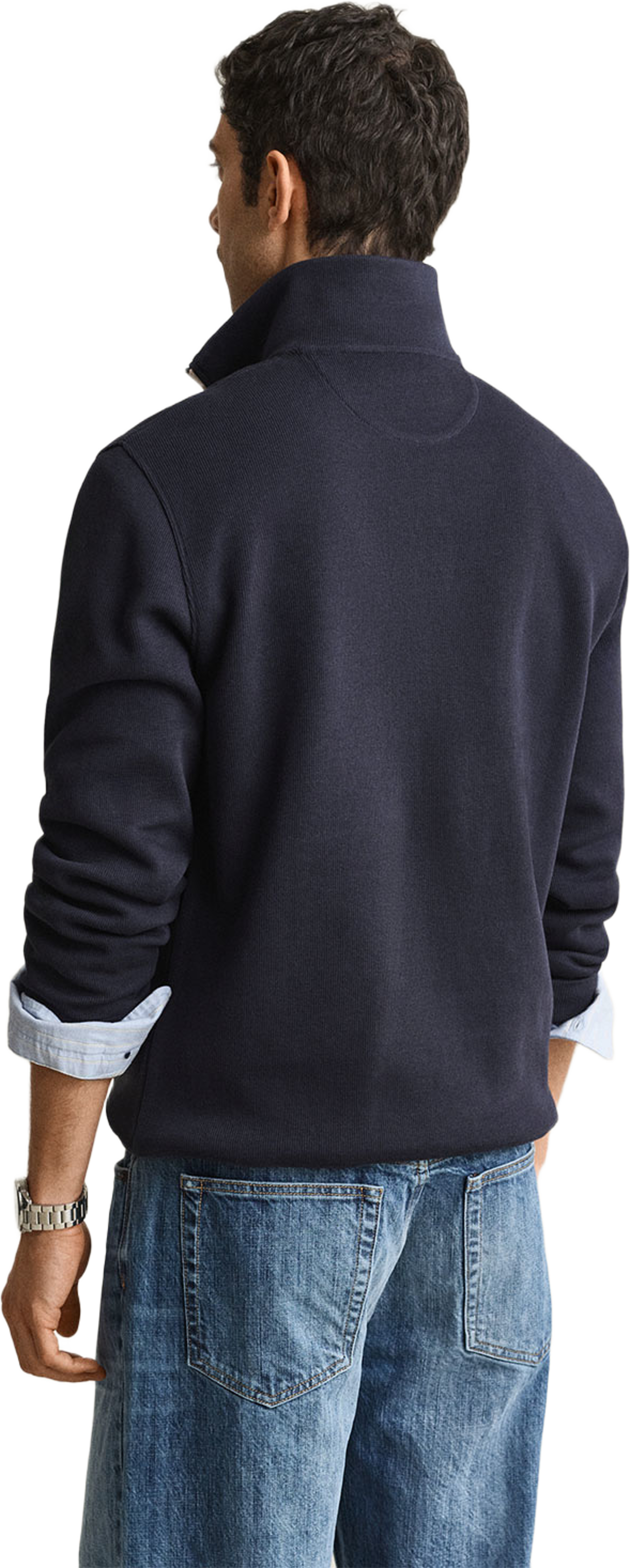 Sacker Rib Half Zip, från GANT, i färgen Evening Blue. Klicka för att öppna bilden i stort format