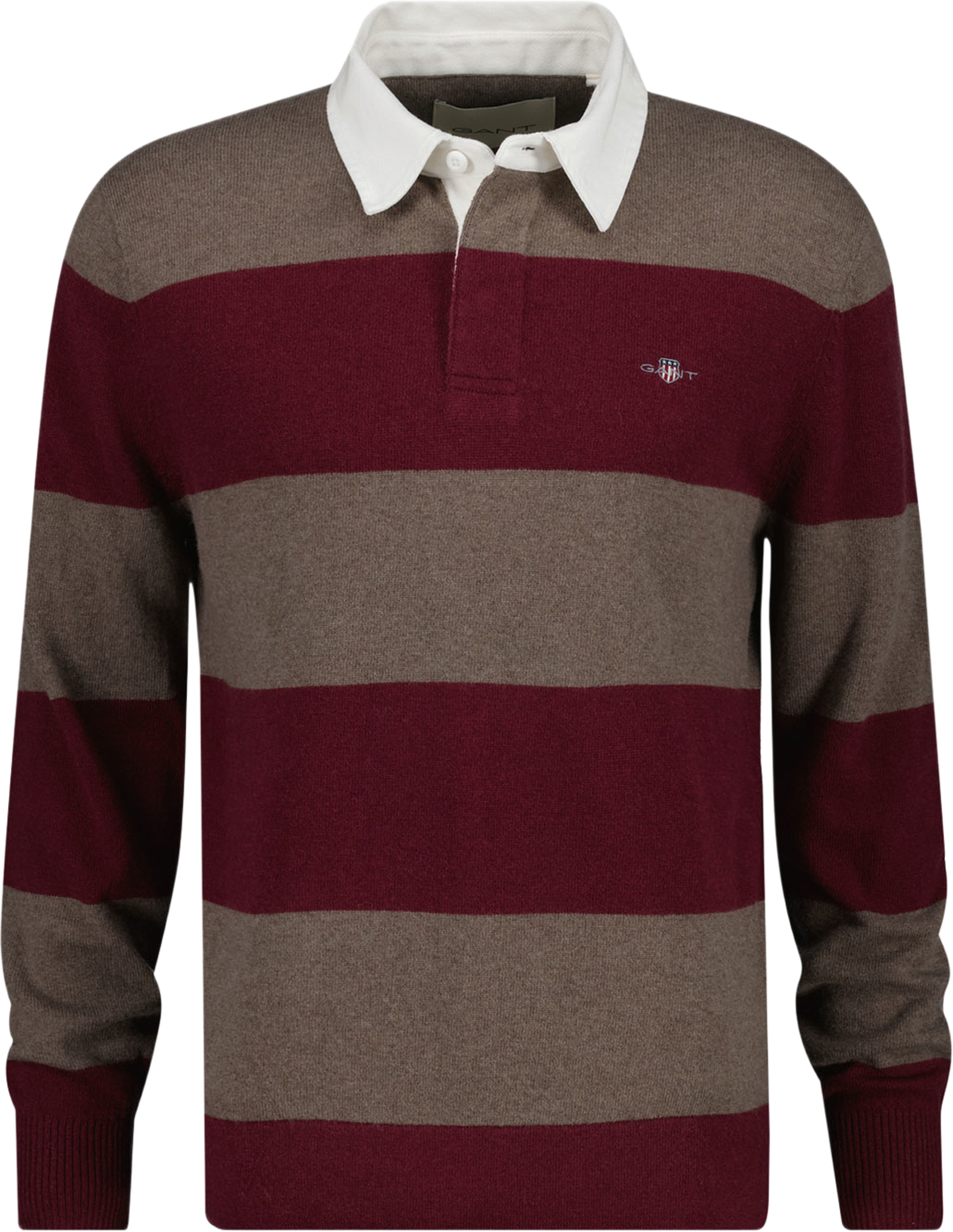 Barstriped Lambswool Rugger, från GANT, i färgen Deep Grape Wine. Klicka för att öppna bilden i stort format