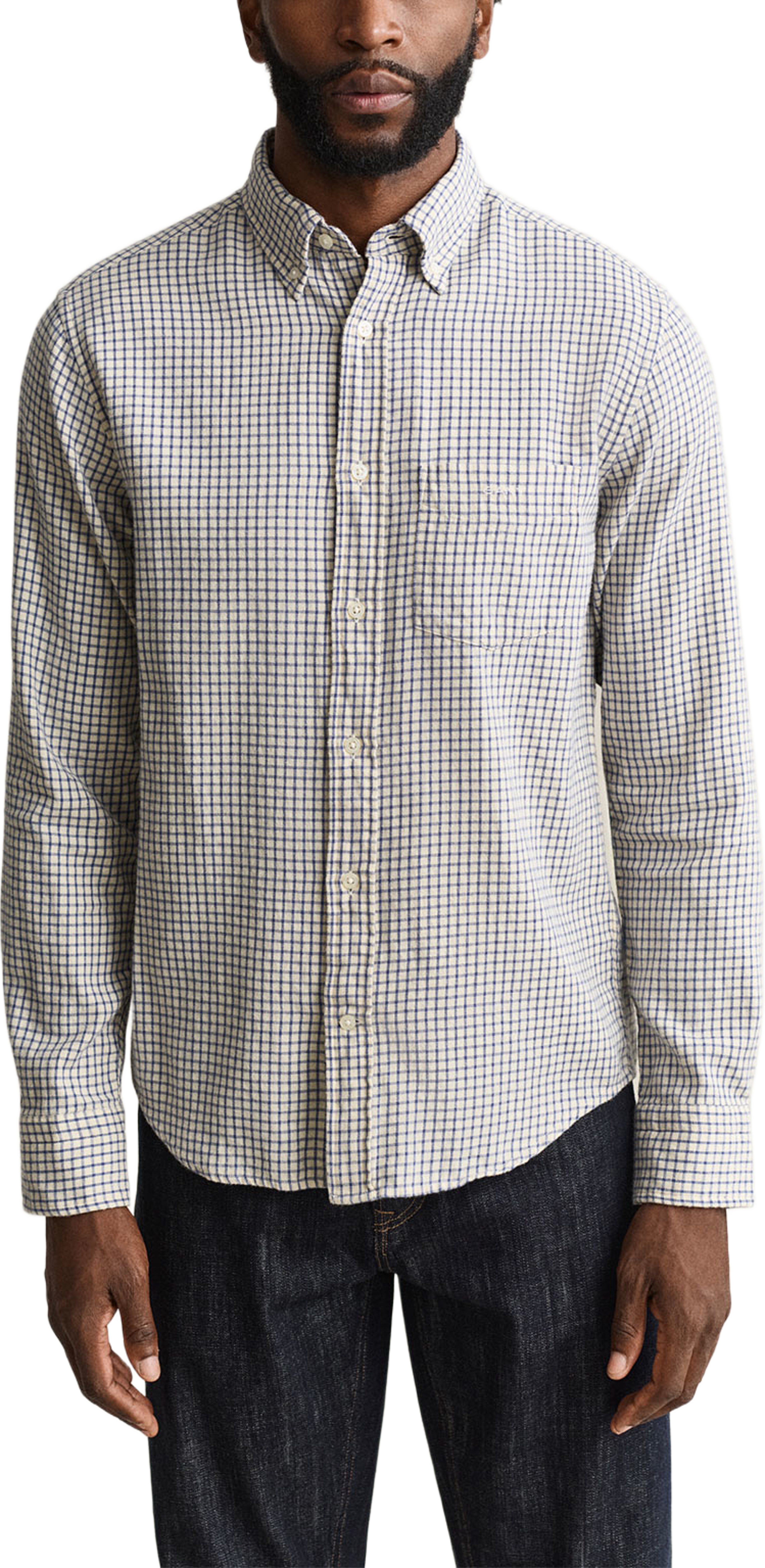 Reg Windblown Flannel Check Shirt, från GANT, i färgen Blue Horizon. Klicka för att öppna bilden i stort format