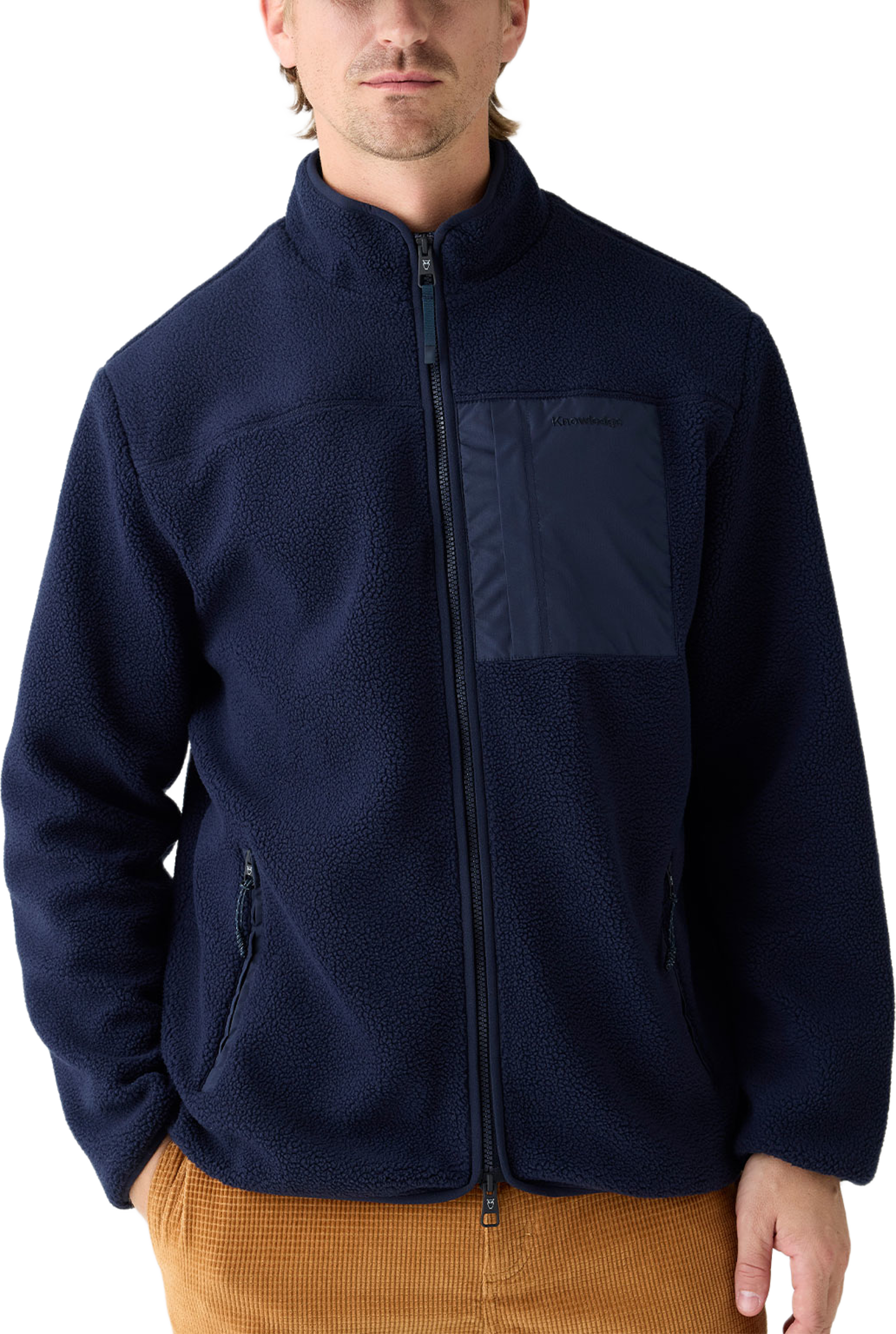 Loose Fit Zip Fleece, från Knowledge Cotton Apparel, i färgen Night Sky. Klicka för att öppna bilden i stort format