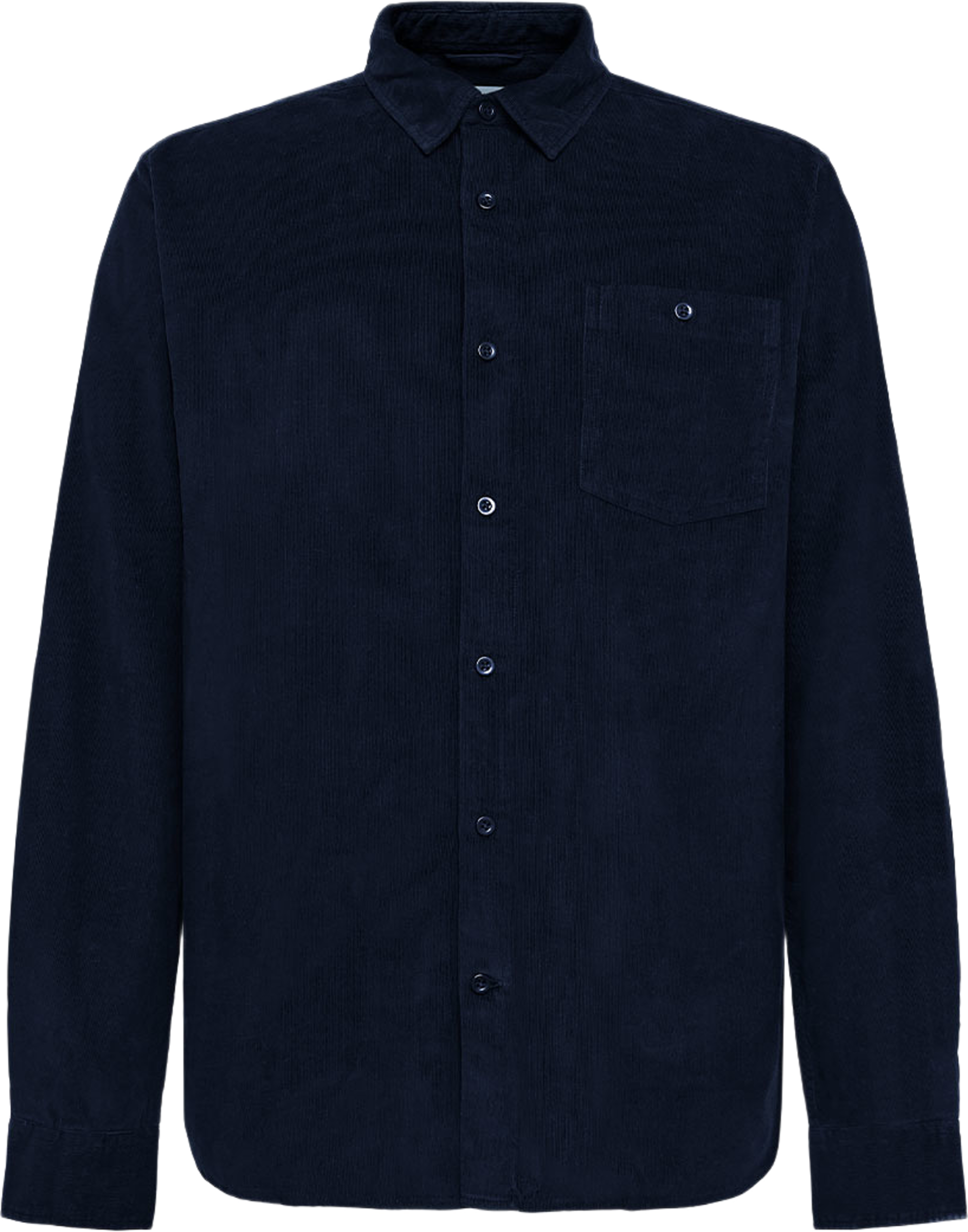 Regular Fit Corduroy Shirt - GOTS/Vegan, från Knowledge Cotton Apparel, i färgen Night Sky. Klicka för att öppna bilden i stort format