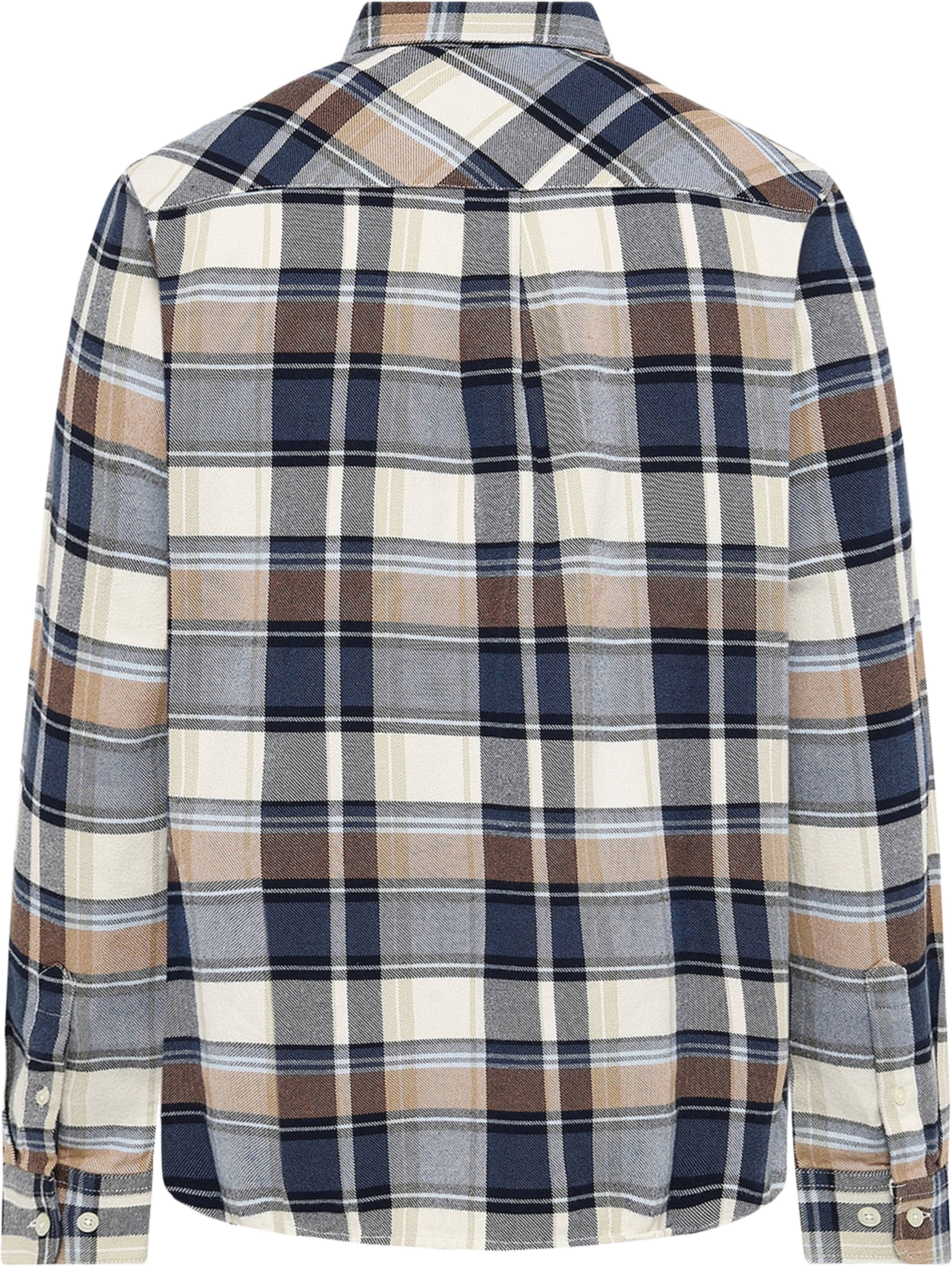Light Flannel Checkered Costume Fit Shirt, från Knowledge Cotton Apparel, i färgen Navy. Klicka för att öppna bilden i stort format