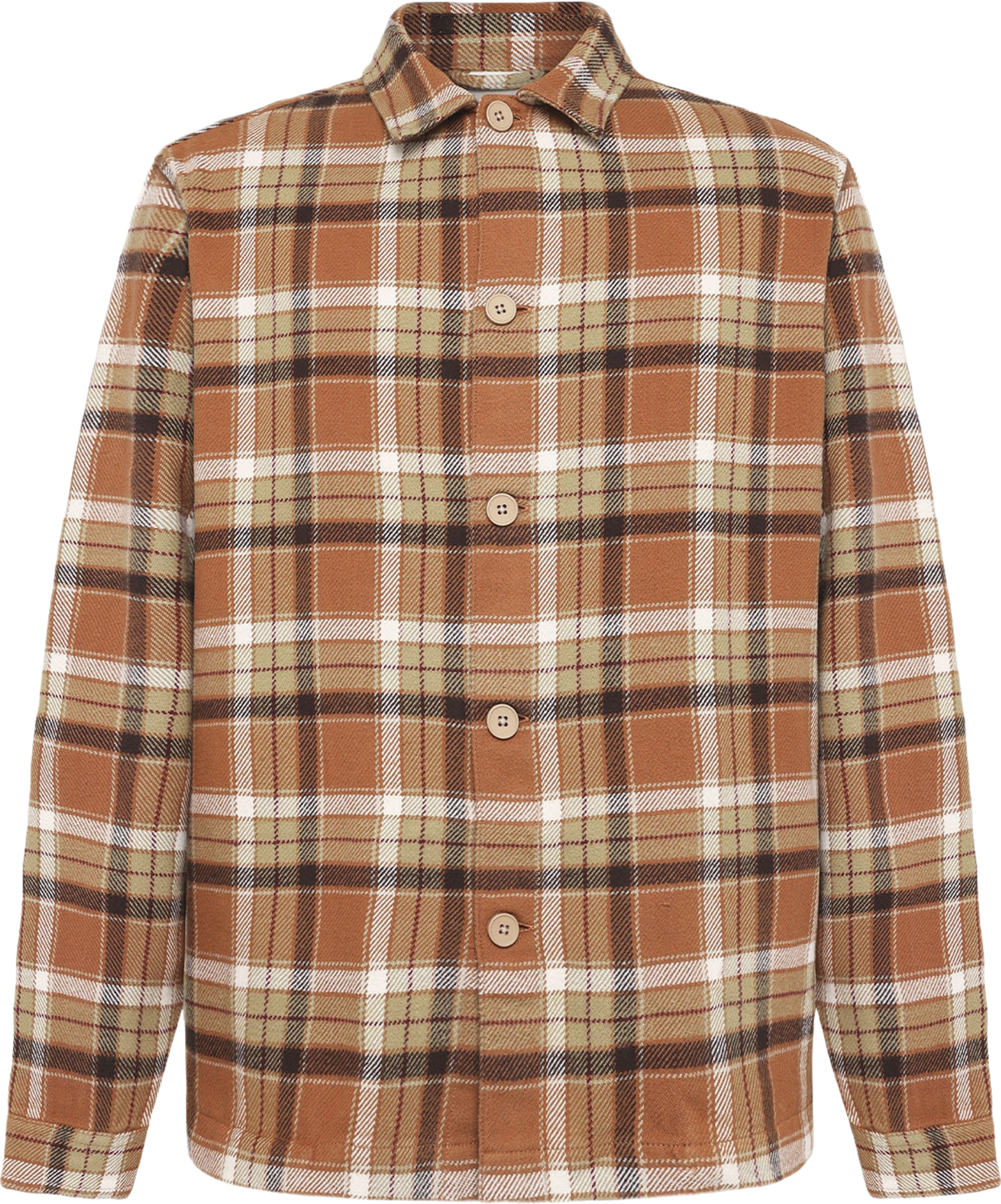 Flannel Check Overshirt, från Knowledge Cotton Apparel, i färgen Beige Check. Klicka för att öppna bilden i stort format