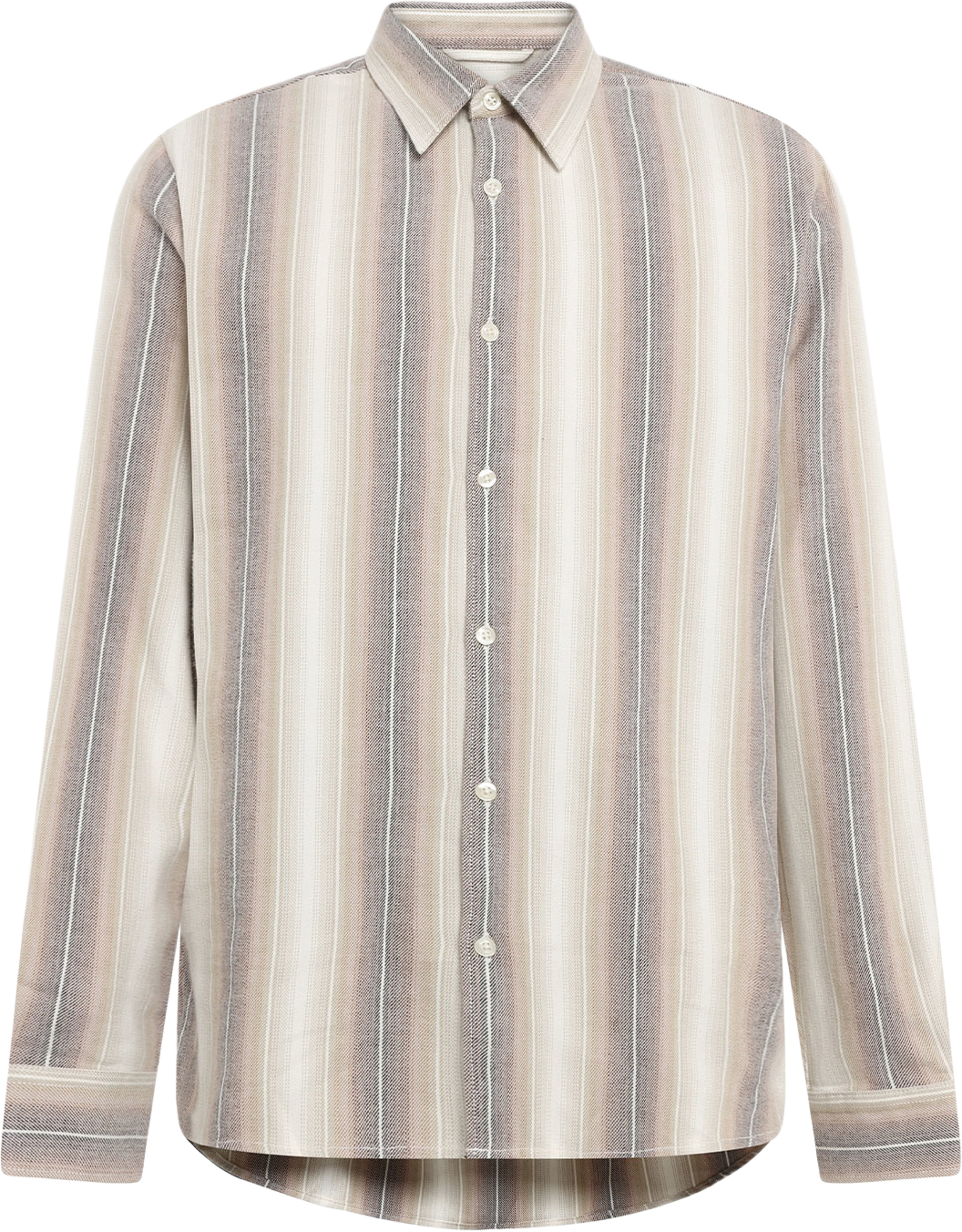 Dune Regular Stripe Shirt, från Knowledge Cotton Apparel, i färgen Creme Stripe. Klicka för att öppna bilden i stort format