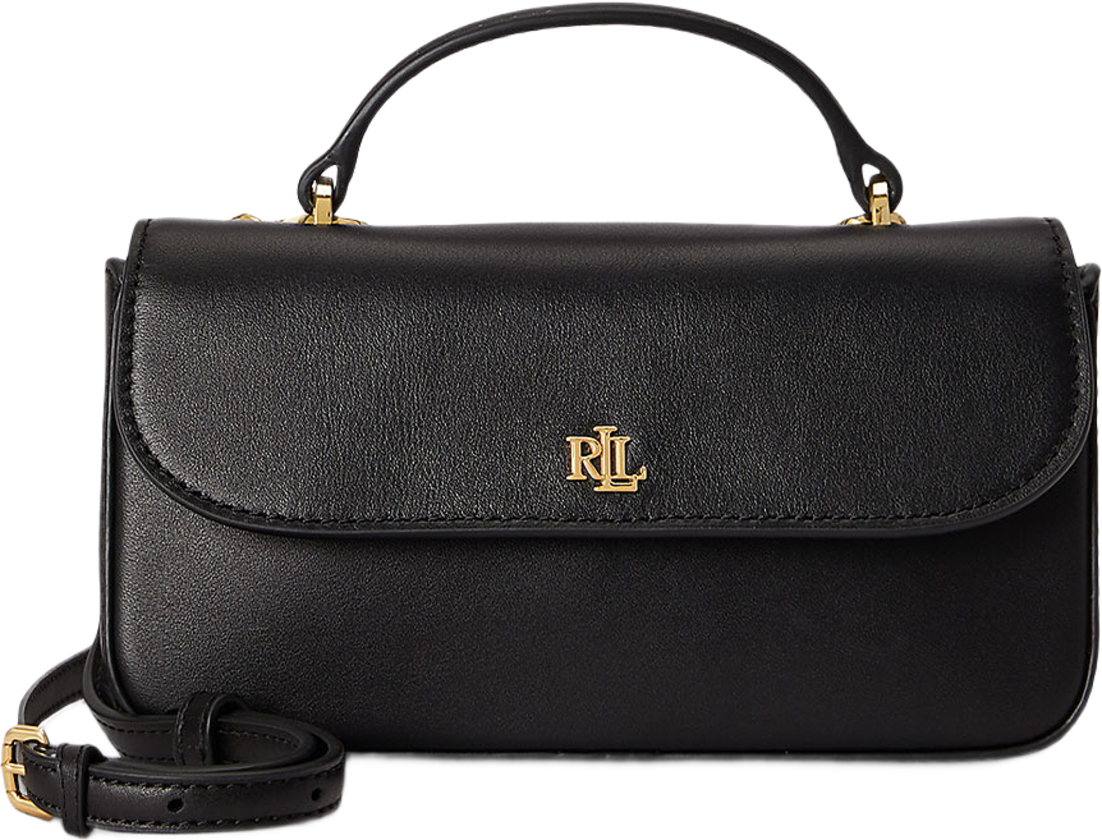 Leather Marcy Crossbody Wallet, från Lauren Ralph Lauren, i färgen Black. Klicka för att öppna bilden i stort format