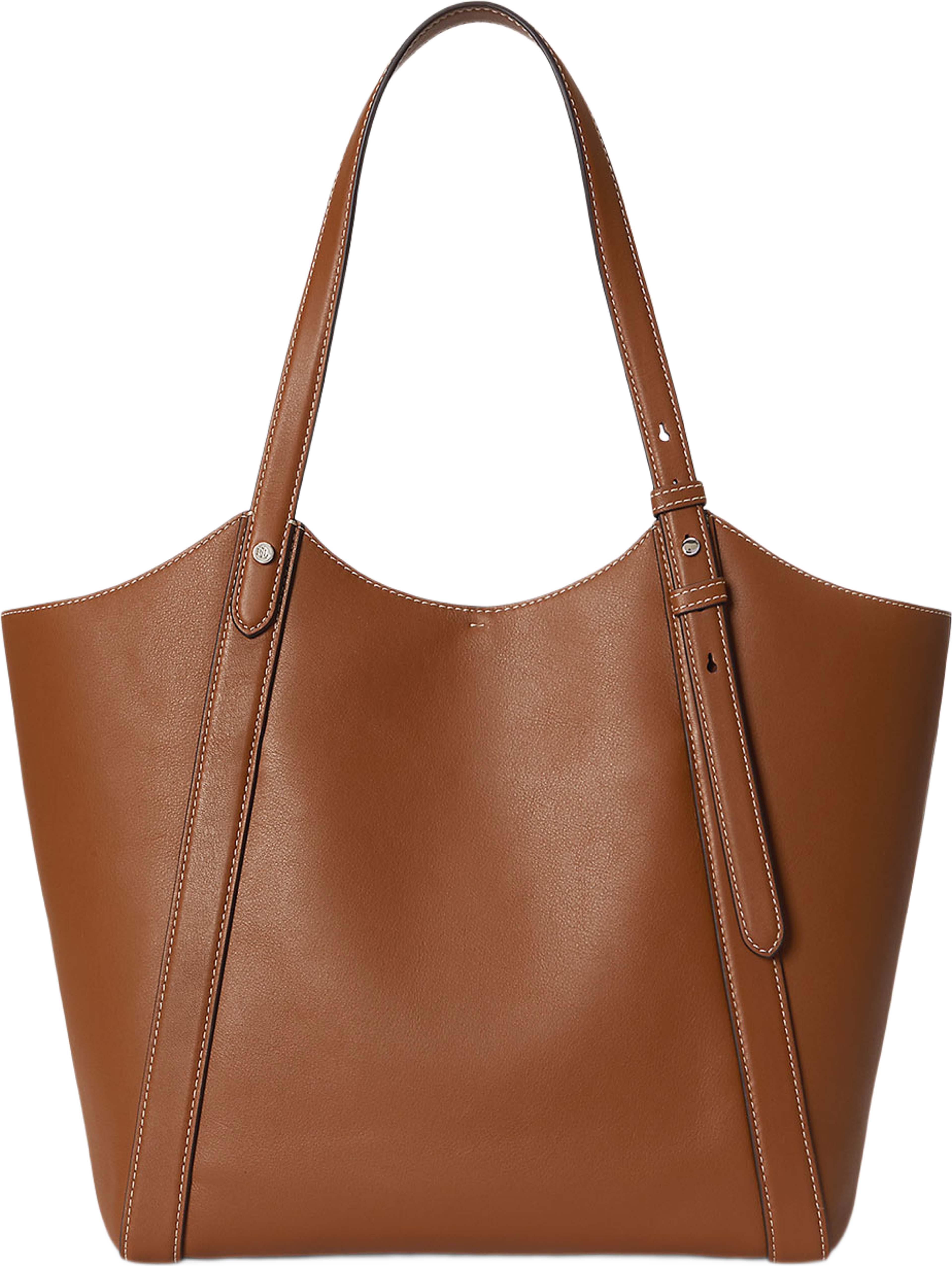 Nappa Leather Large Tasha Tote Bag, från Lauren Ralph Lauren, i färgen Lauren Tan. Klicka för att öppna bilden i stort format