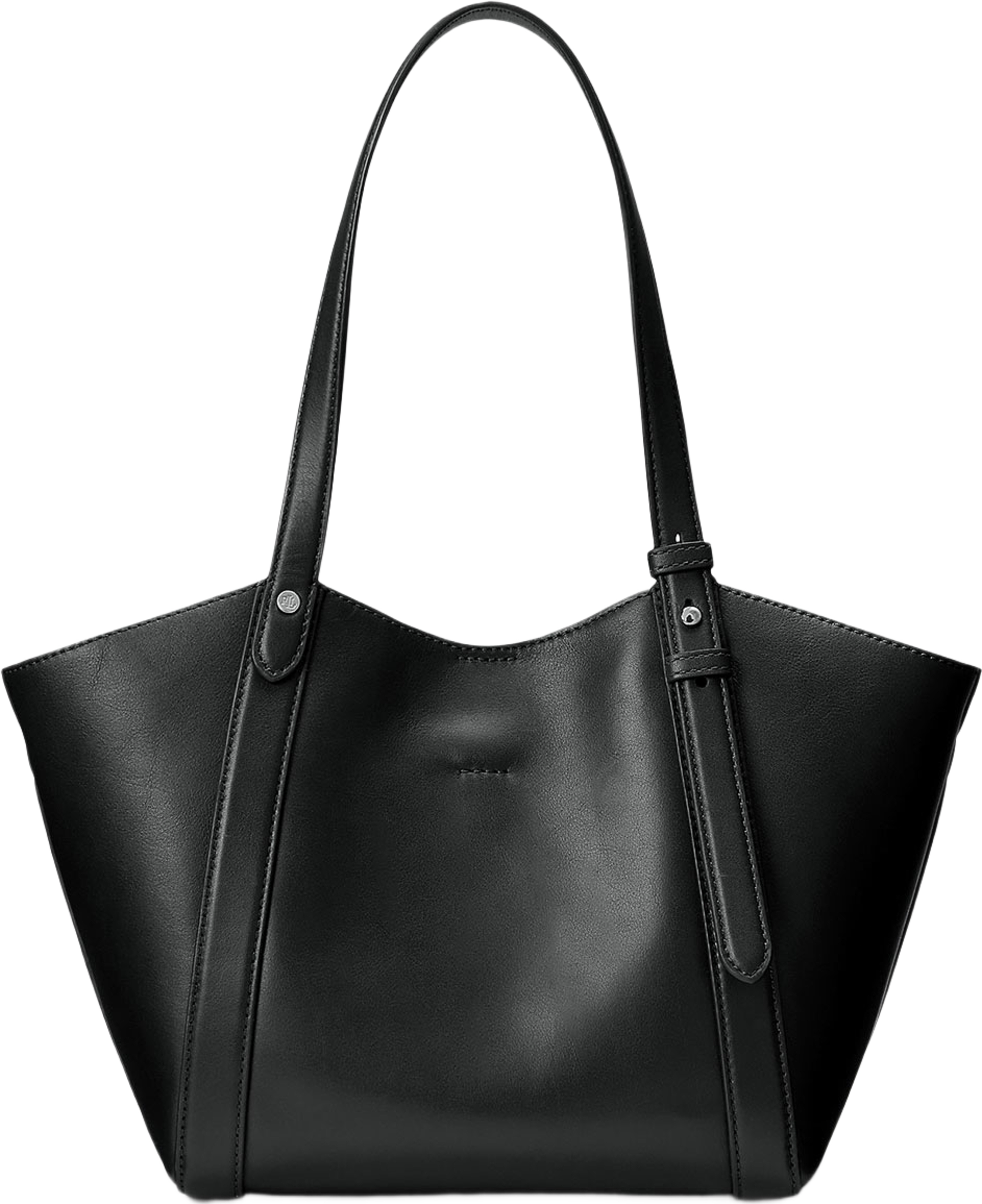Nappa Leather Small Tasha Tote Bag, från Lauren Ralph Lauren, i färgen Black. Klicka för att öppna bilden i stort format