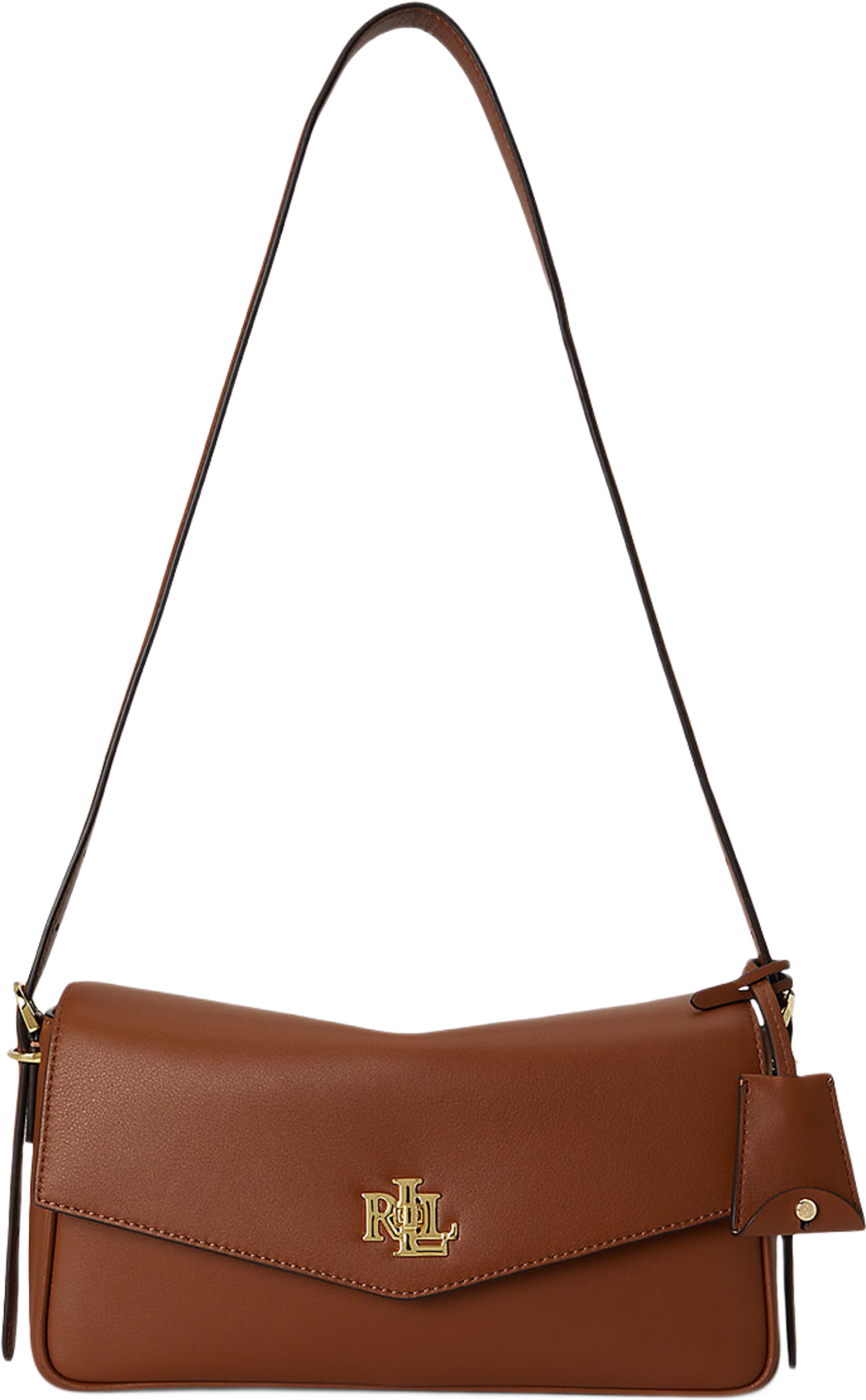 Nappa Leather Medium Farrah Shoulder Bag, från Lauren Ralph Lauren, i färgen Lauren Tan. Klicka för att öppna bilden i stort format