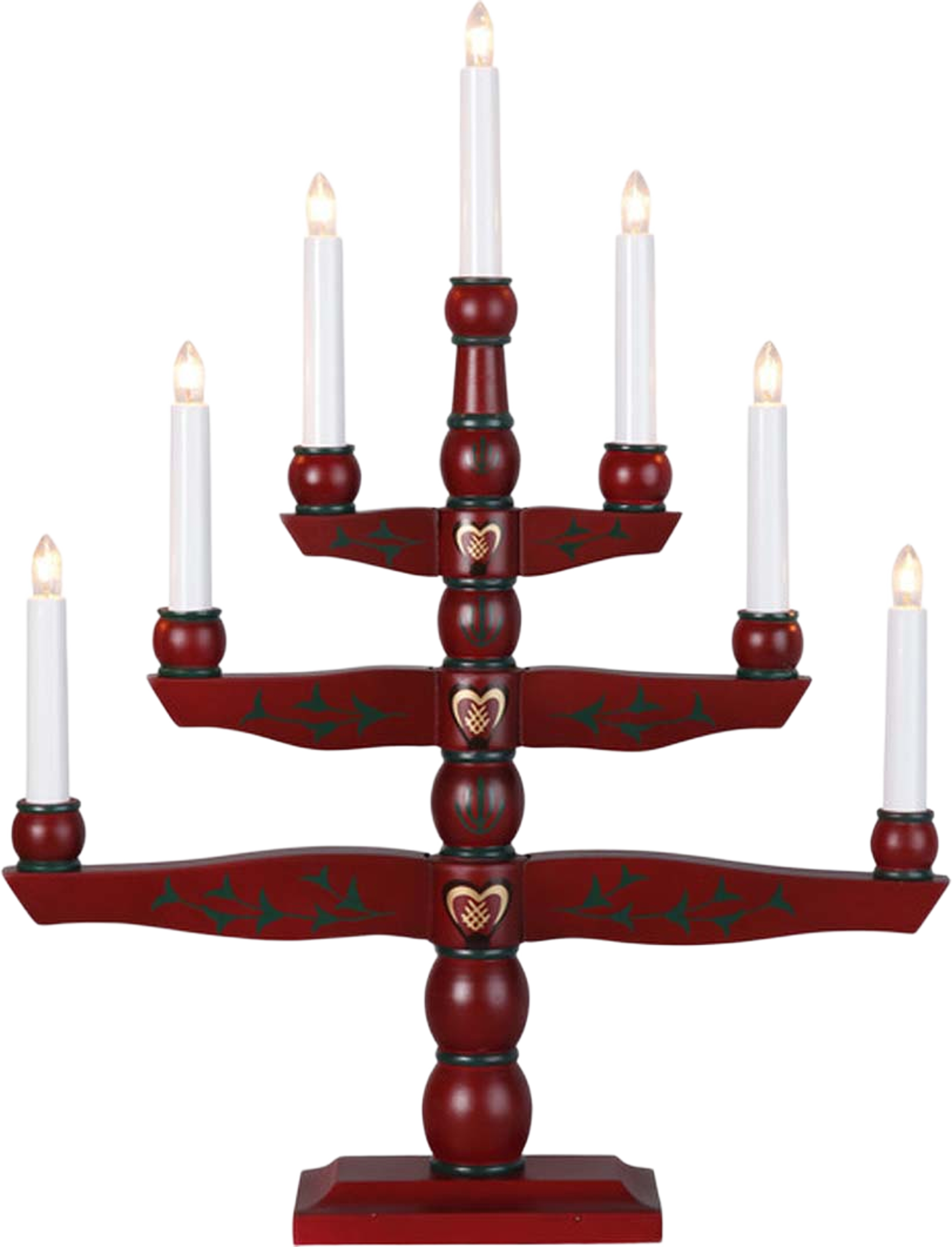Ljusstake Tradition Röd 7 ljus, från Star trading, i färgen Red. Klicka för att öppna bilden i stort format