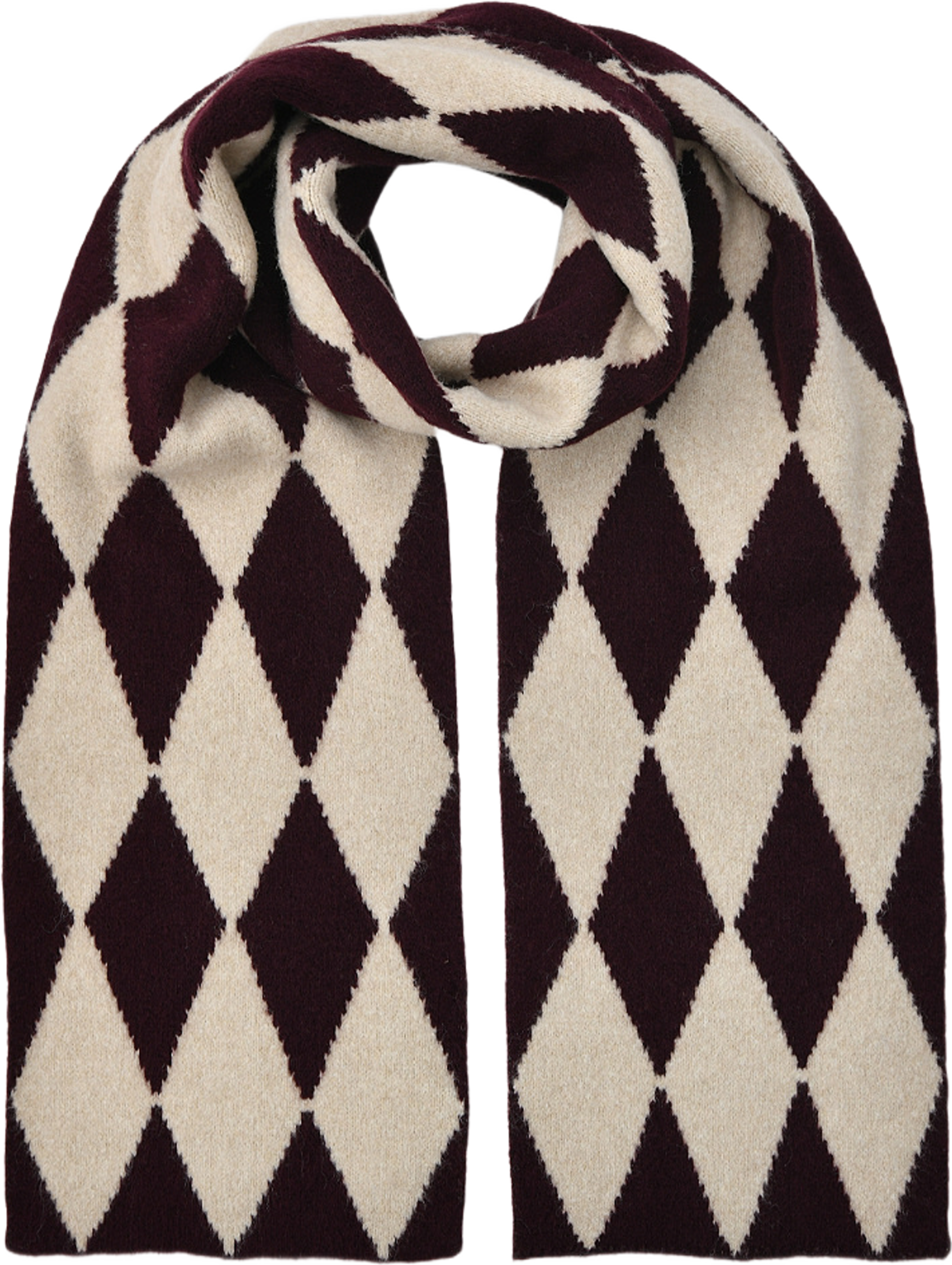 Halsduk RONJA, från Carin Wester, i färgen Wine/Beige. Klicka för att öppna bilden i stort format
