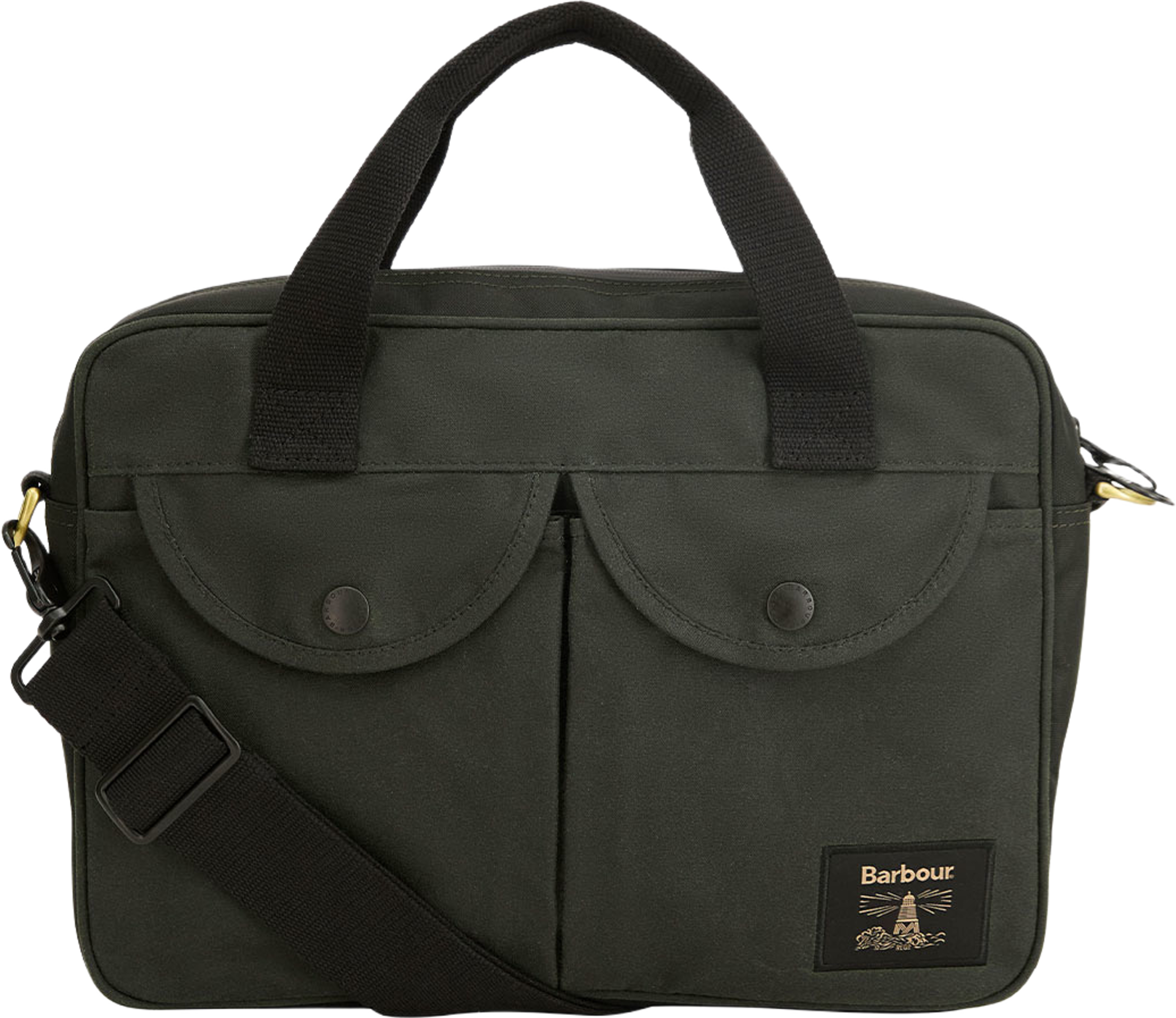 Barbour Field Wax Laptop Crossbody Bag, från Barbour, i färgen Sage. Klicka för att öppna bilden i stort format