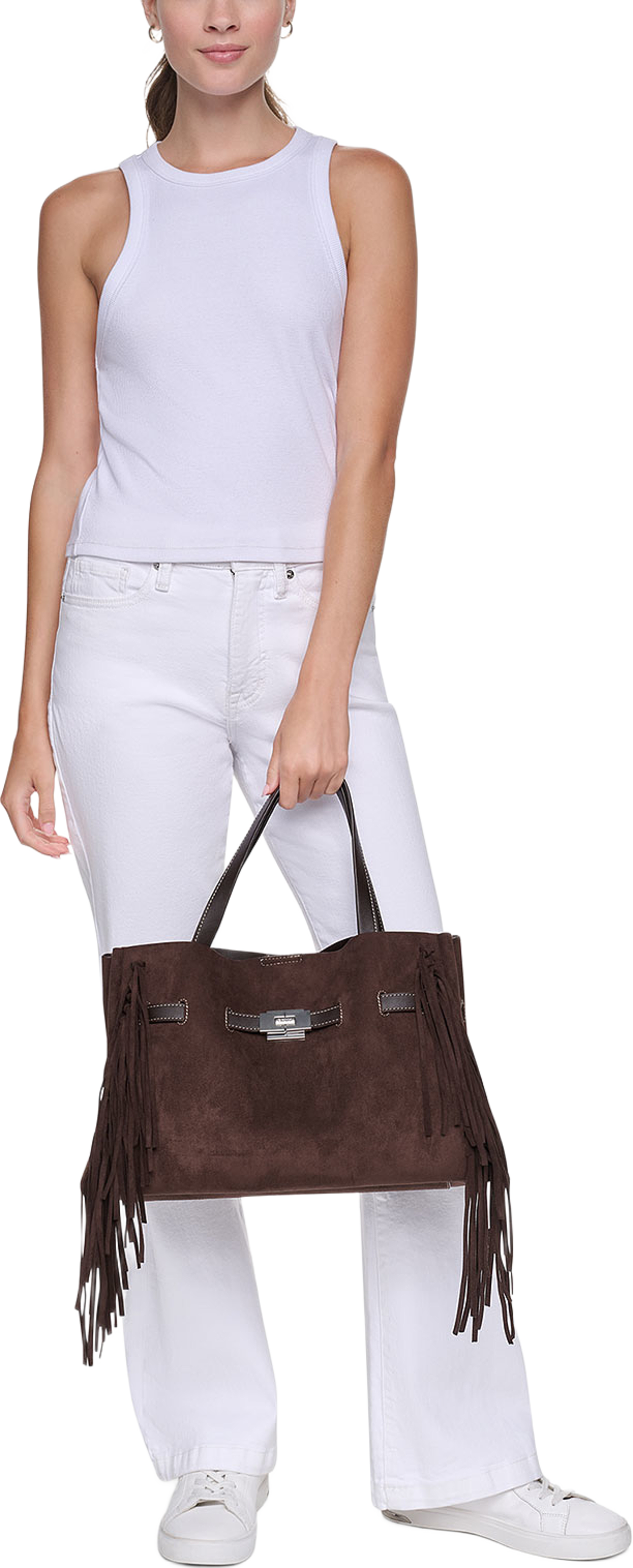 Bryar Large Satchel, från DKNY, i färgen Coffee Bean. Klicka för att öppna bilden i stort format