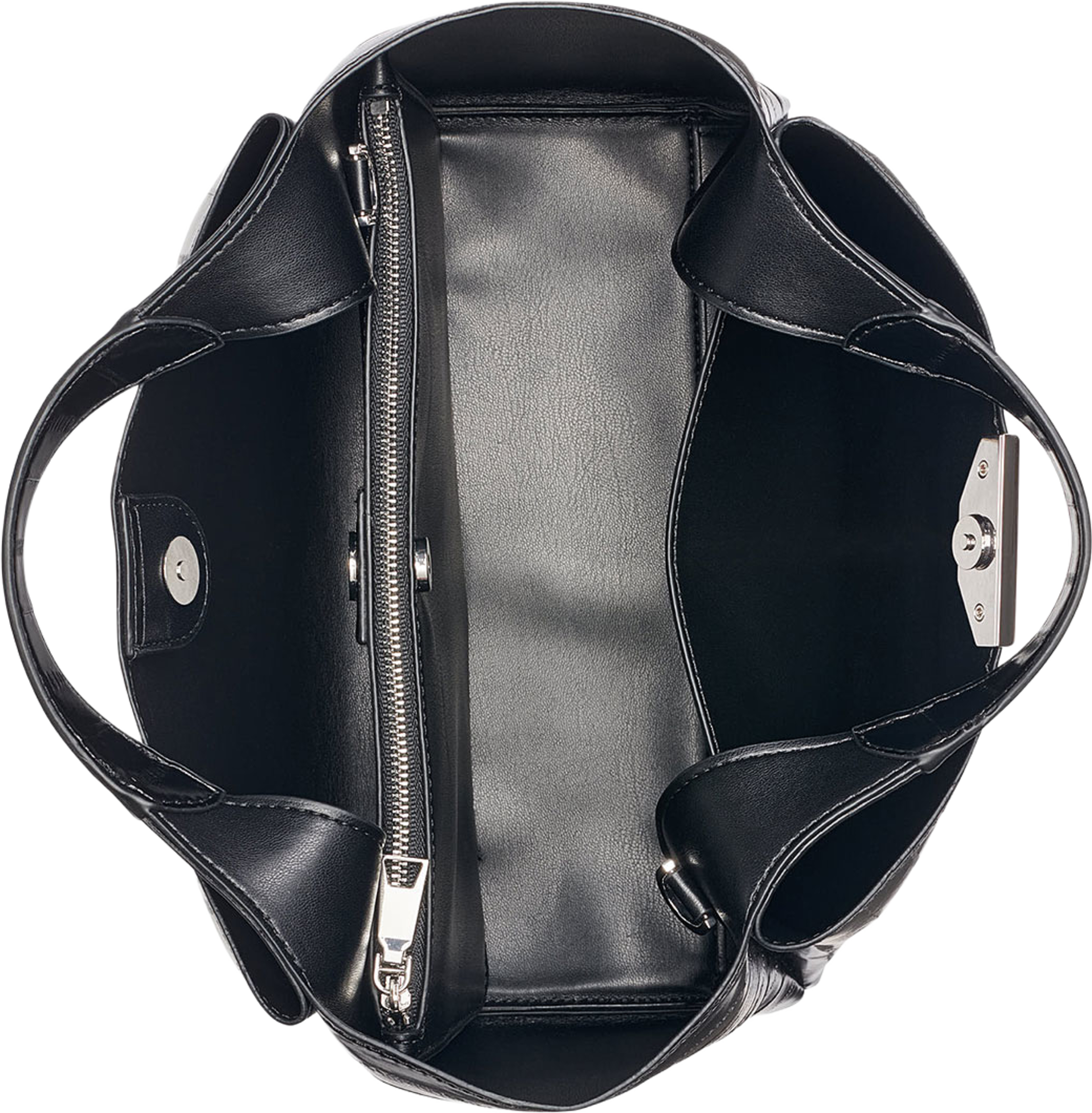 Willa Satchel, från DKNY, i färgen Black/Silver. Klicka för att öppna bilden i stort format