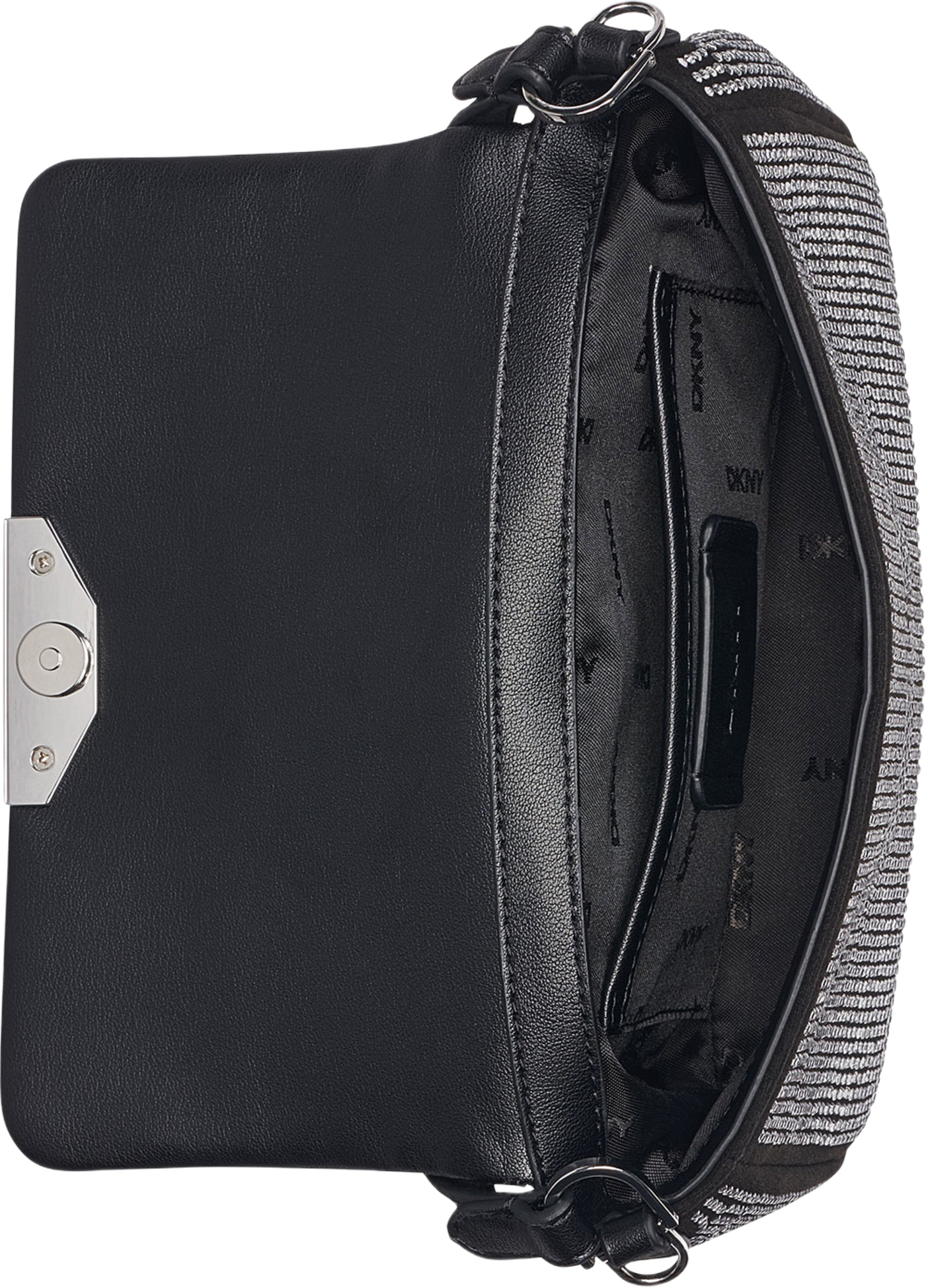 Willa Small Baguette Cr, från DKNY, i färgen Black/Silver. Klicka för att öppna bilden i stort format