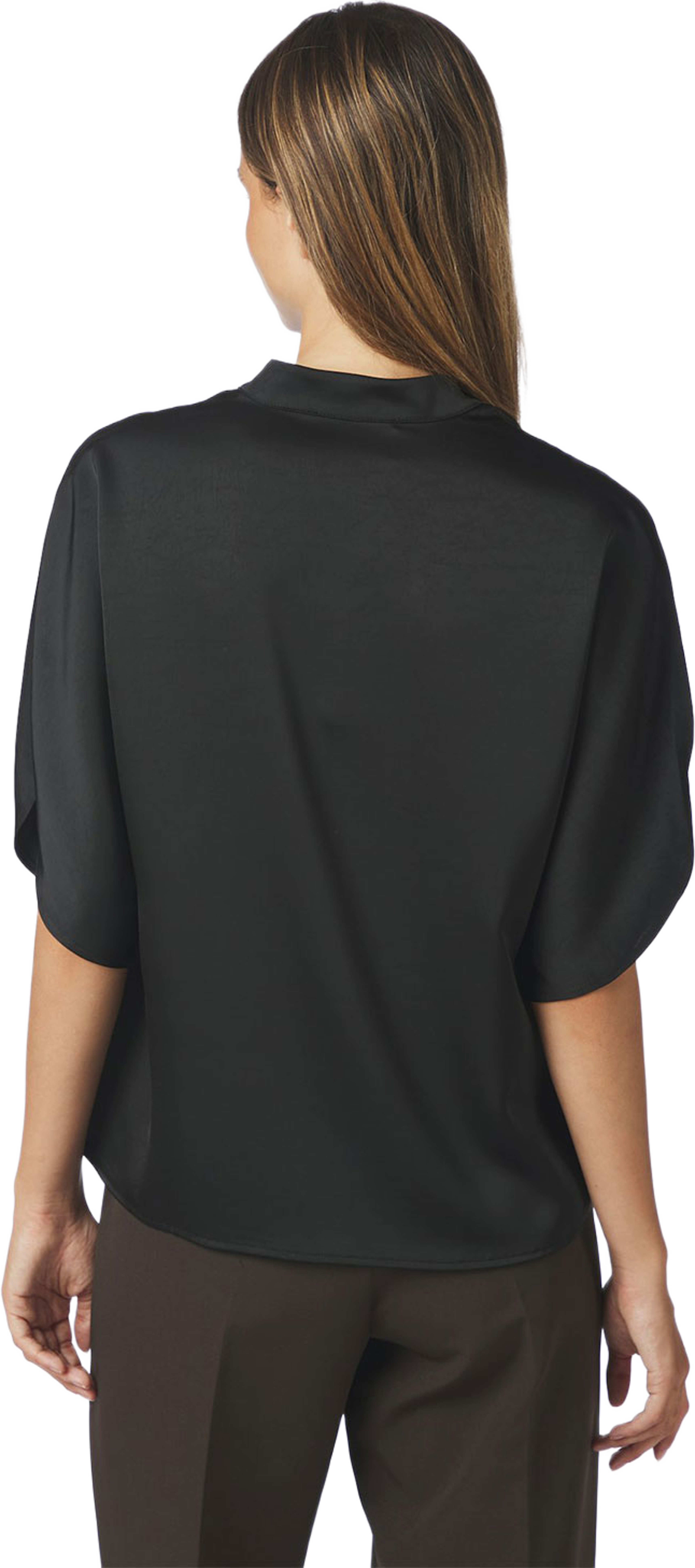 Anelle Heavy Sateen Blouse, från Neo Noir, i färgen Black Levering. Klicka för att öppna bilden i stort format