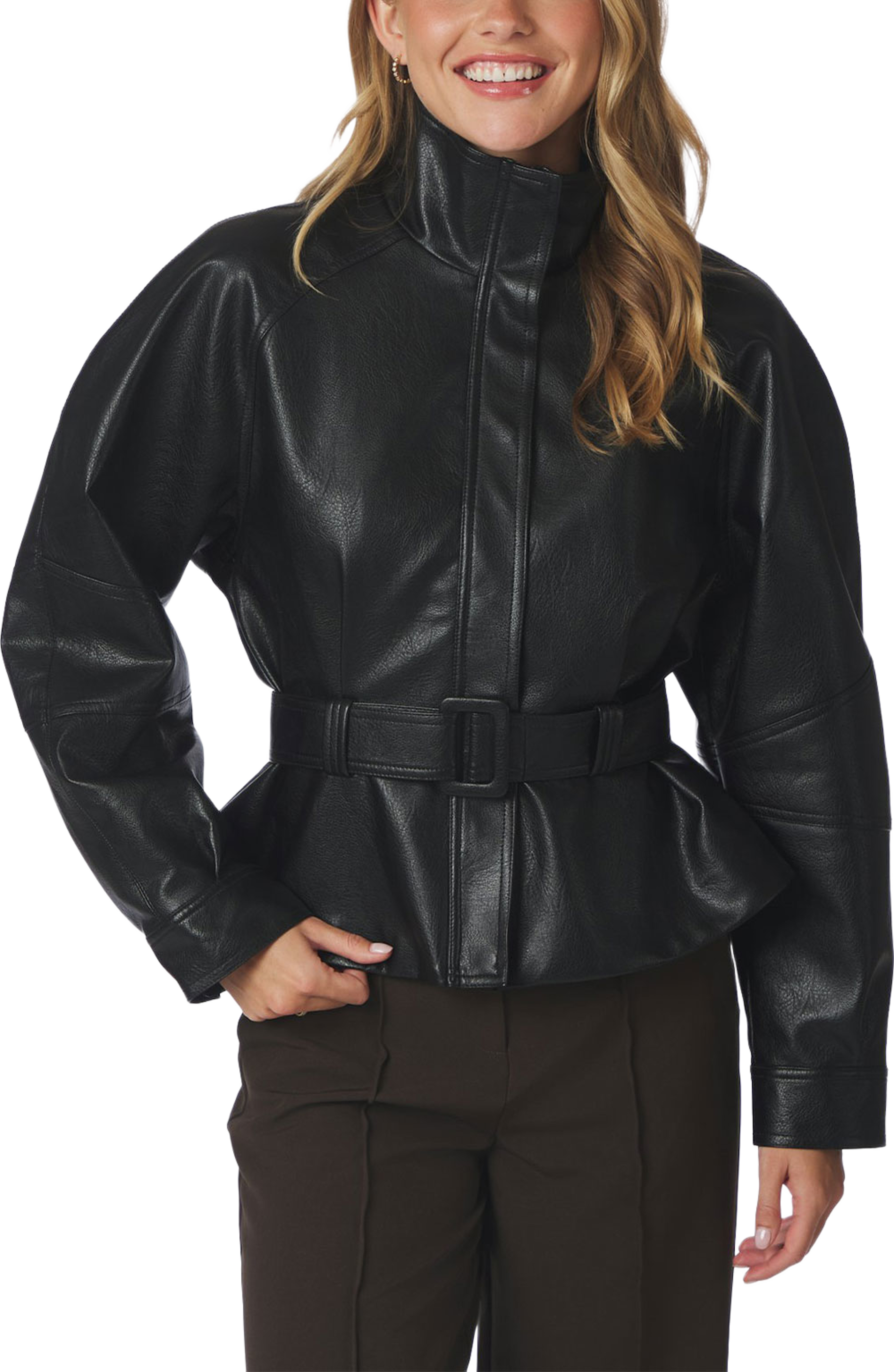 Jaclyn Faux Leather Jacket, från Neo Noir, i färgen Black Levering. Klicka för att öppna bilden i stort format