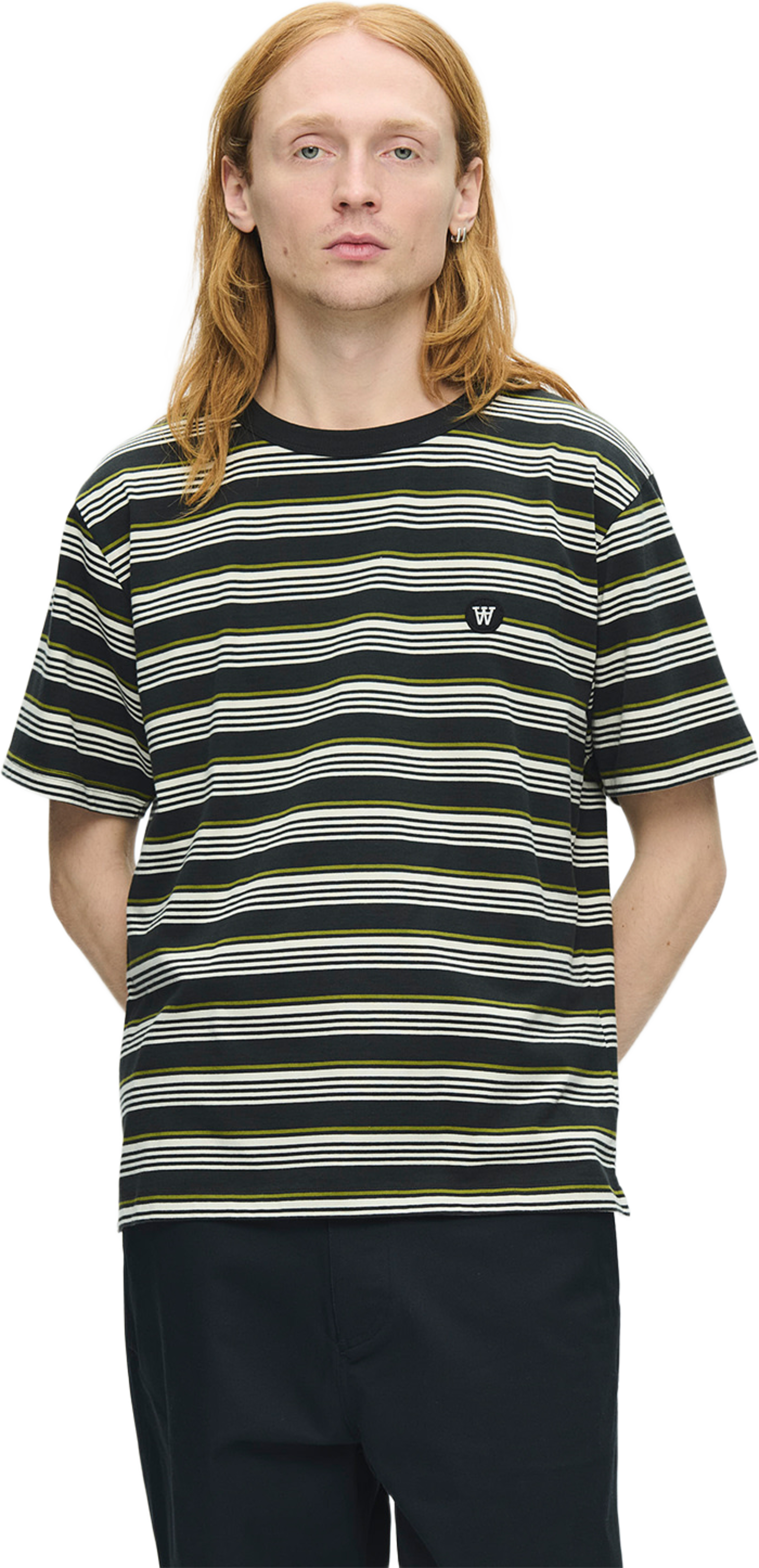 Lucas tee, från Wood Wood, i färgen Pirate Black Stripe. Klicka för att öppna bilden i stort format