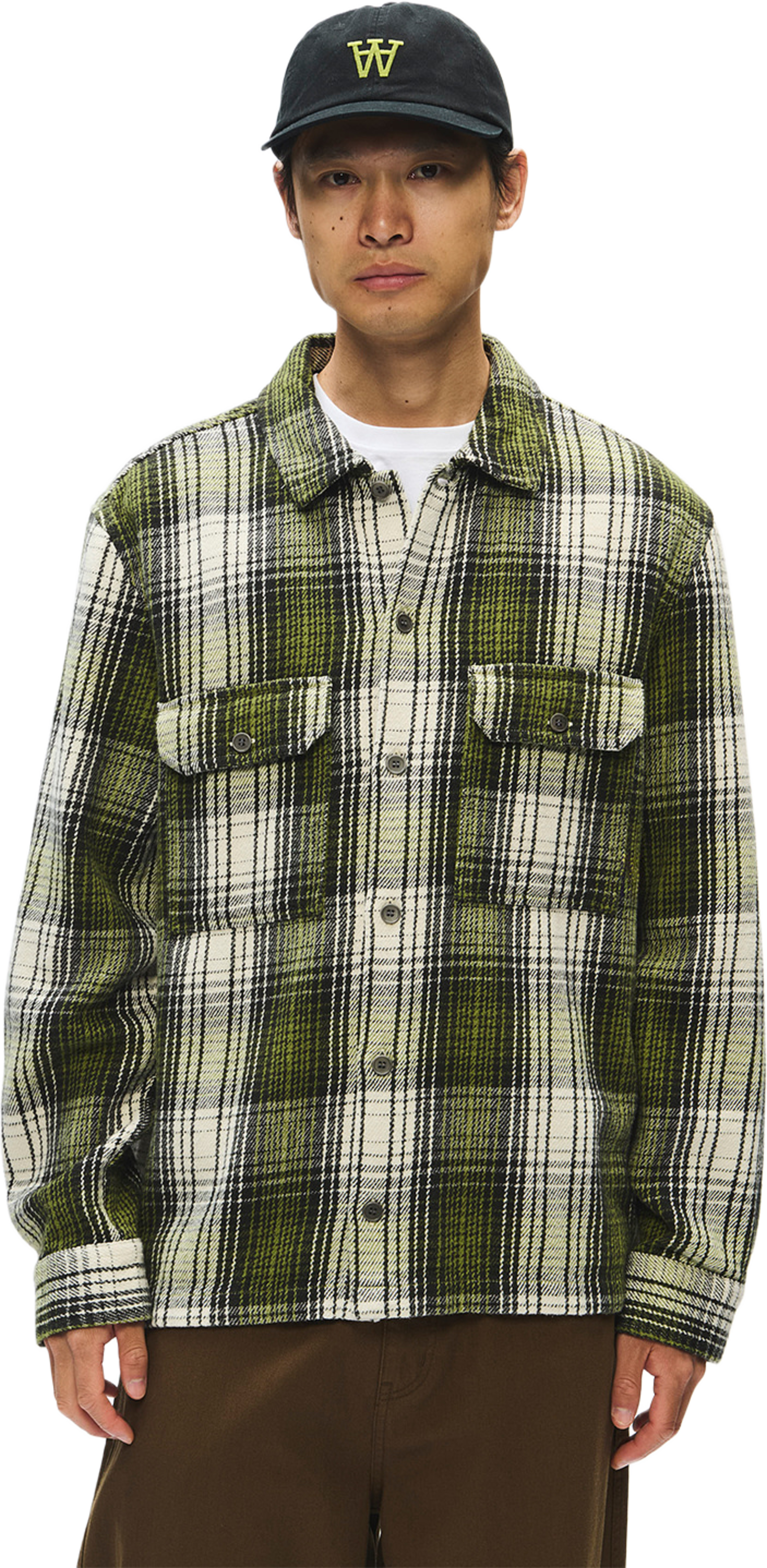 Clay overshirt, från Wood Wood, i färgen Going Green Check. Klicka för att öppna bilden i stort format