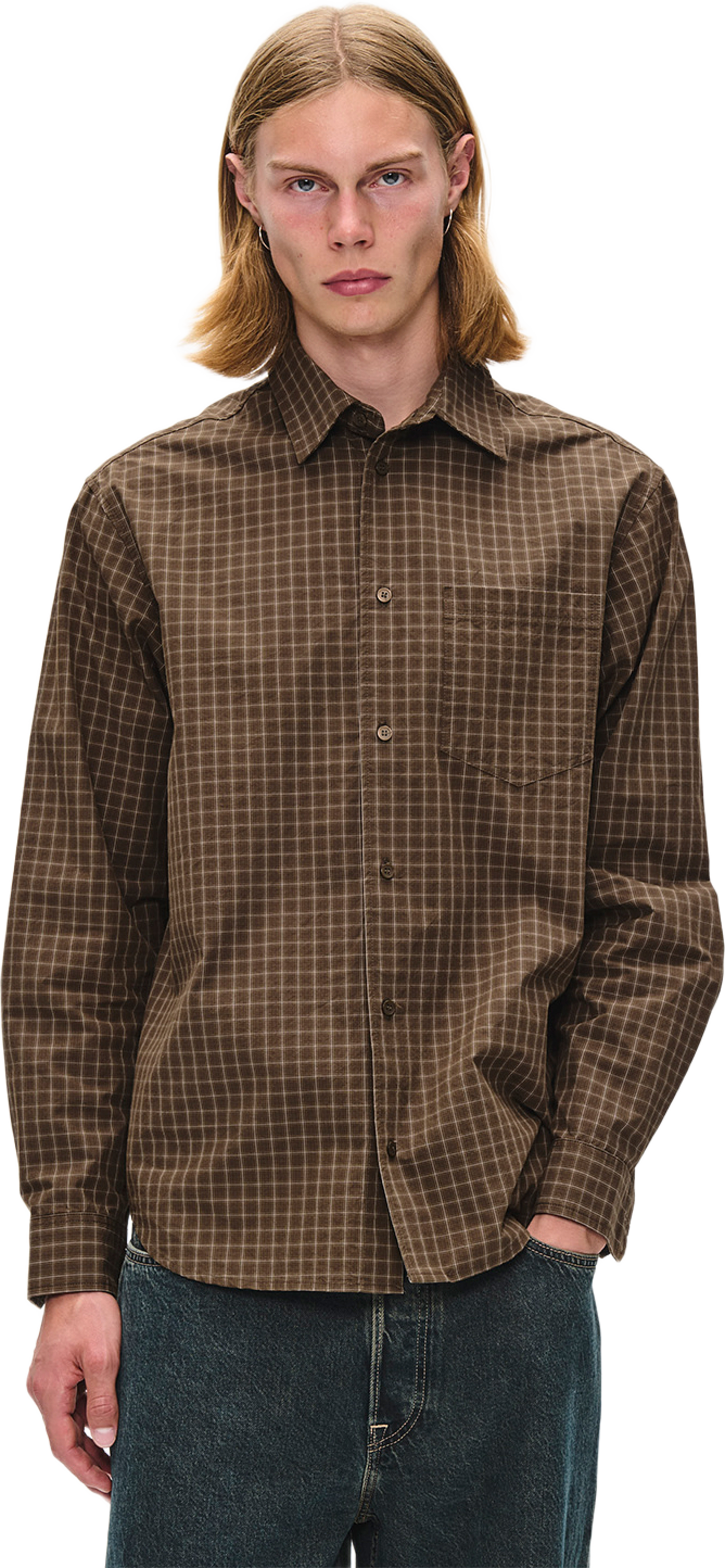 Nico shirt, från Wood Wood, i färgen Desert Palm Check. Klicka för att öppna bilden i stort format