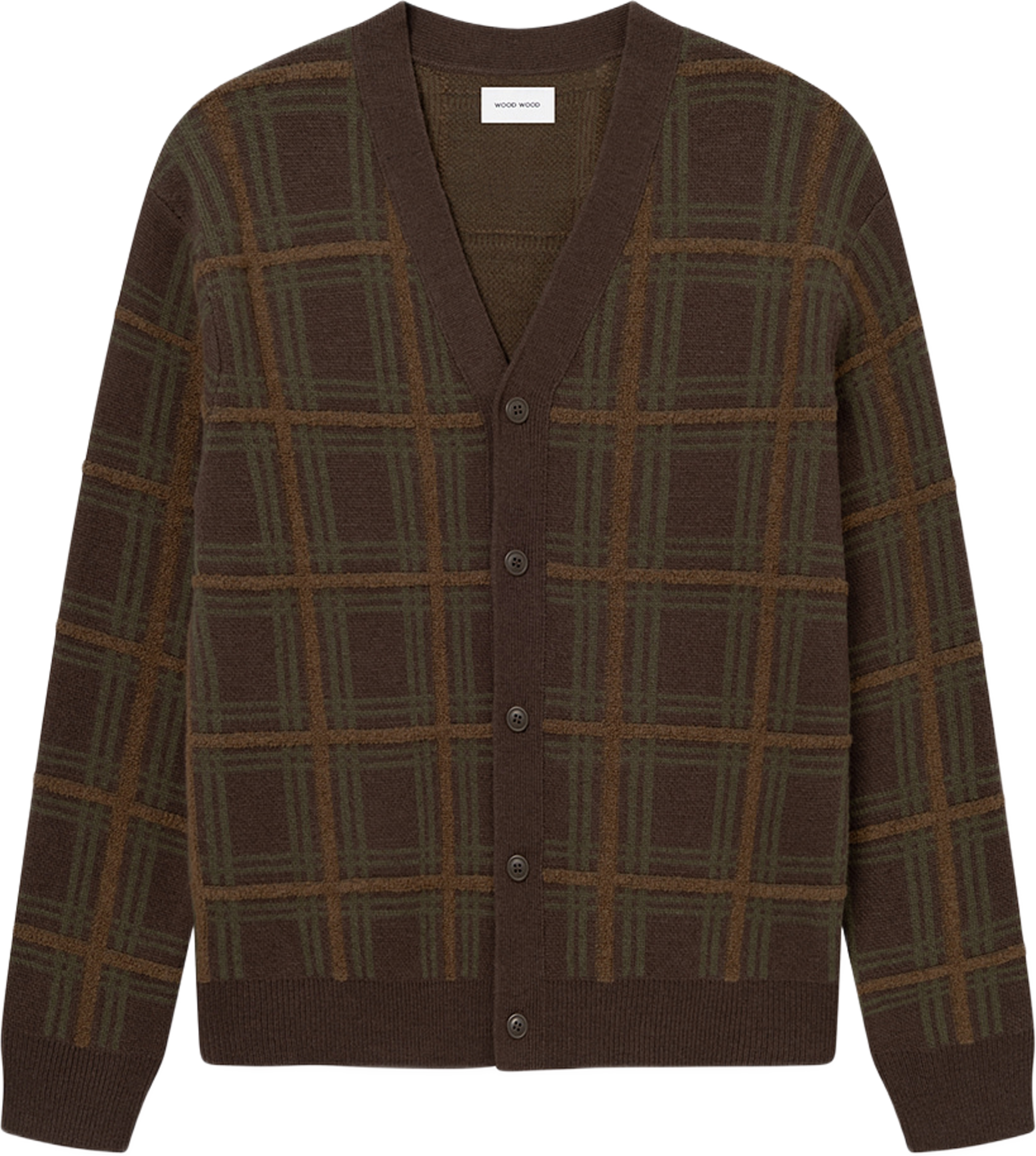 Vim cardigan, från Wood Wood, i färgen Delicioso Check. Klicka för att öppna bilden i stort format