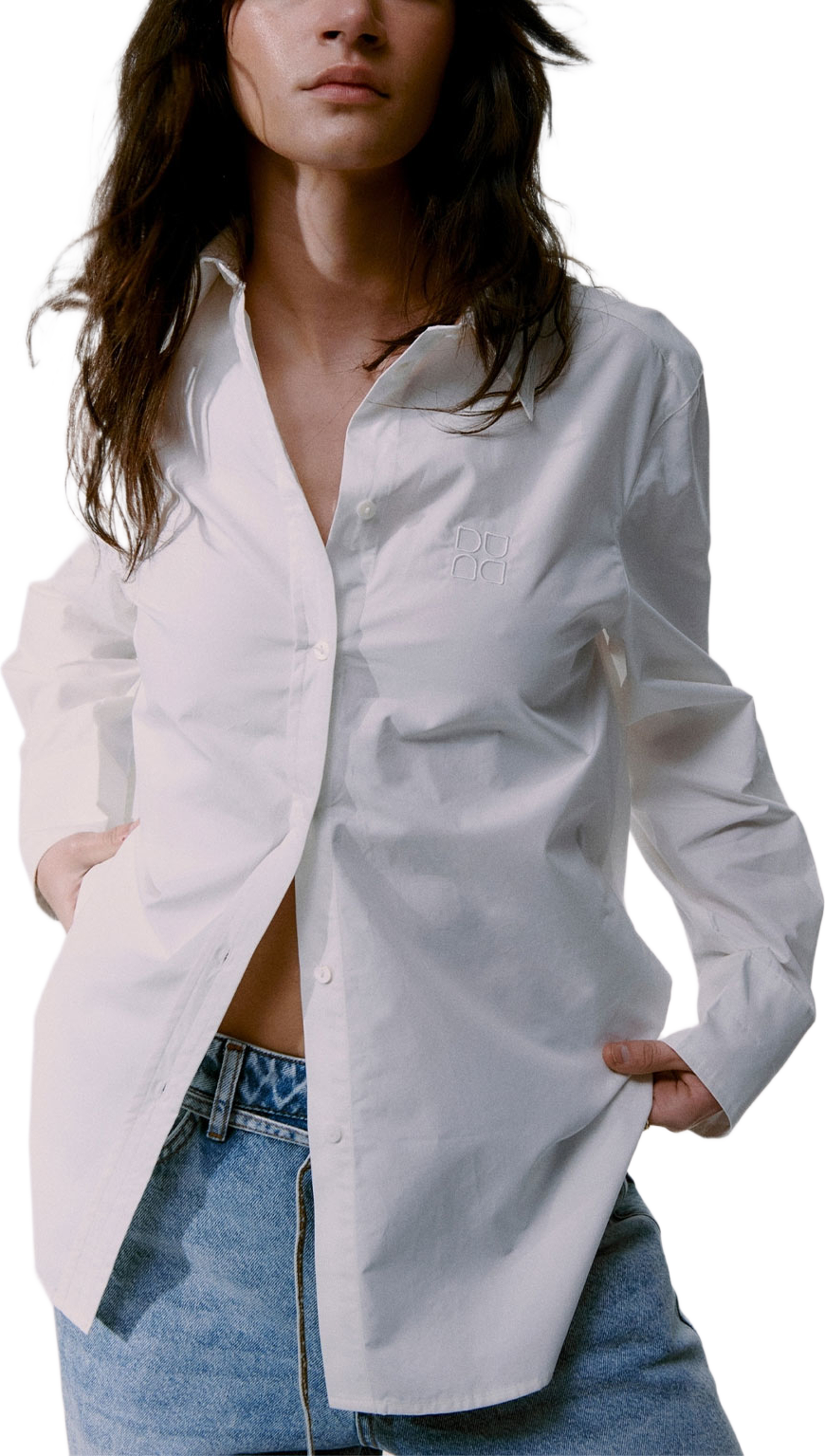 Jojo Shirt- Poplina, från DAY Birger et Mikkelsen, i färgen Bright White. Klicka för att öppna bilden i stort format