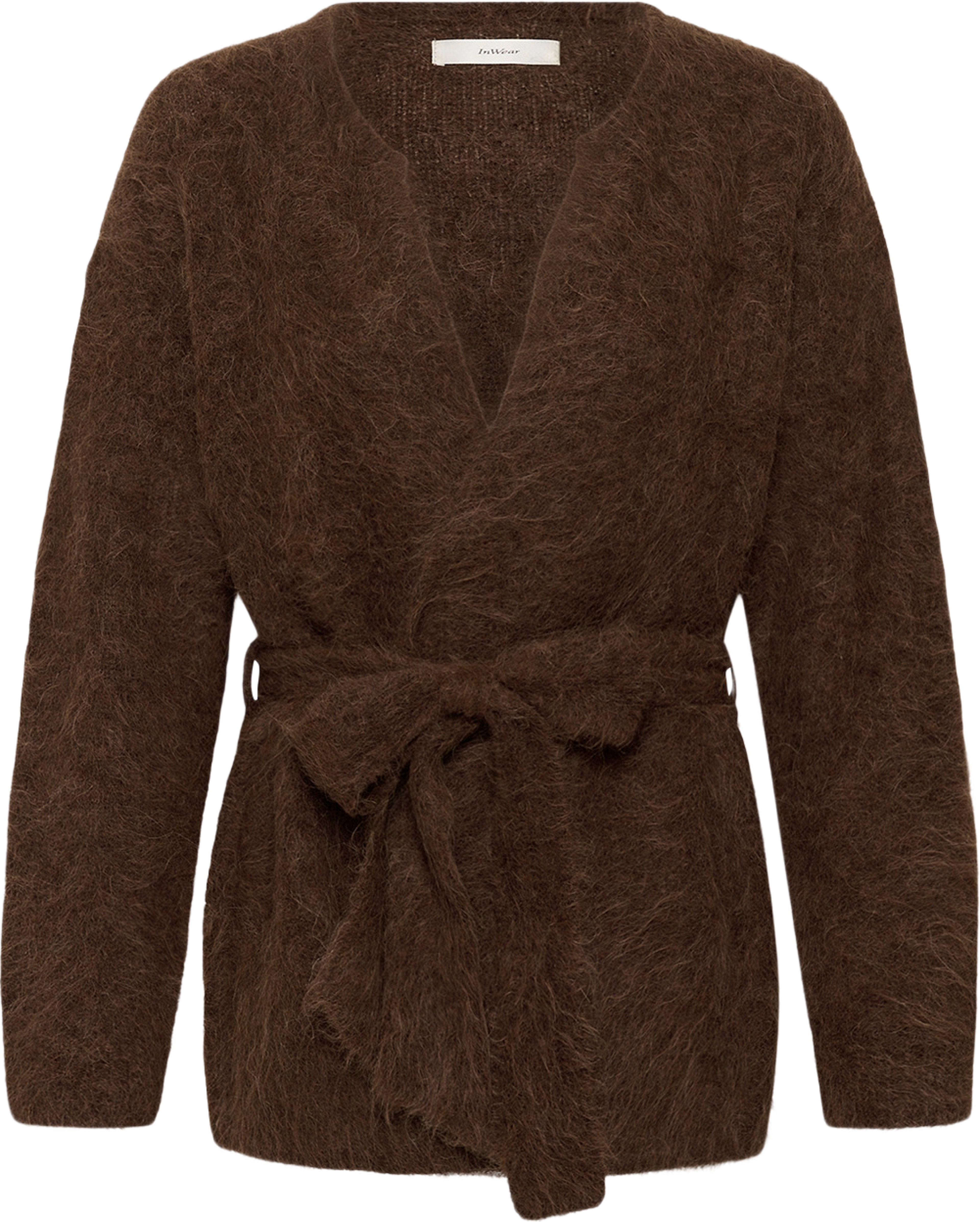 Pelloiw Cardigan, från Inwear, i färgen Chocolate Brown. Klicka för att öppna bilden i stort format