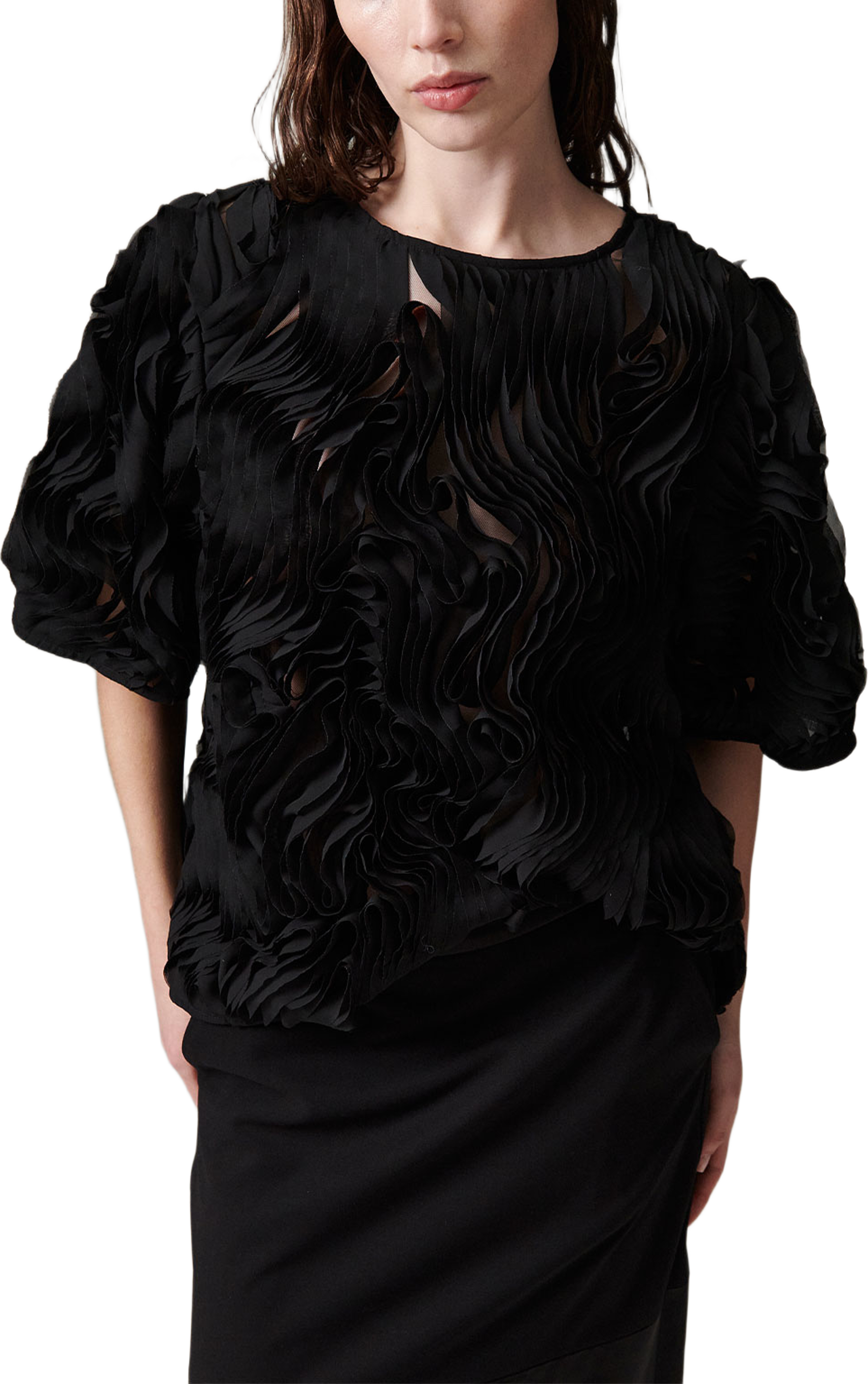Tatiana - Ruffled Lacy, från DAY Birger et Mikkelsen, i färgen Black. Klicka för att öppna bilden i stort format