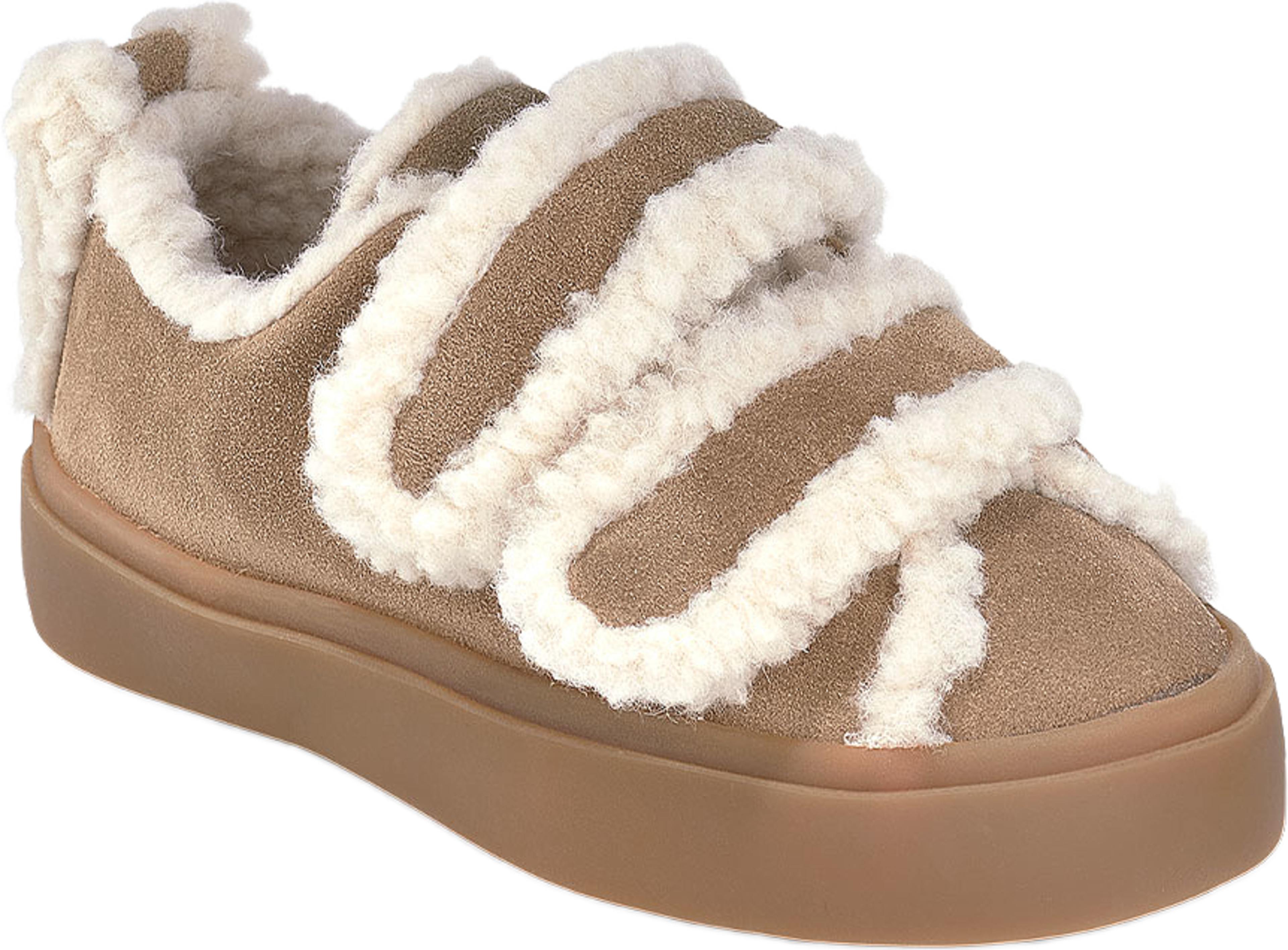 Shearling Low Velcro, från Inuikii, i färgen Light Beige. Klicka för att öppna bilden i stort format
