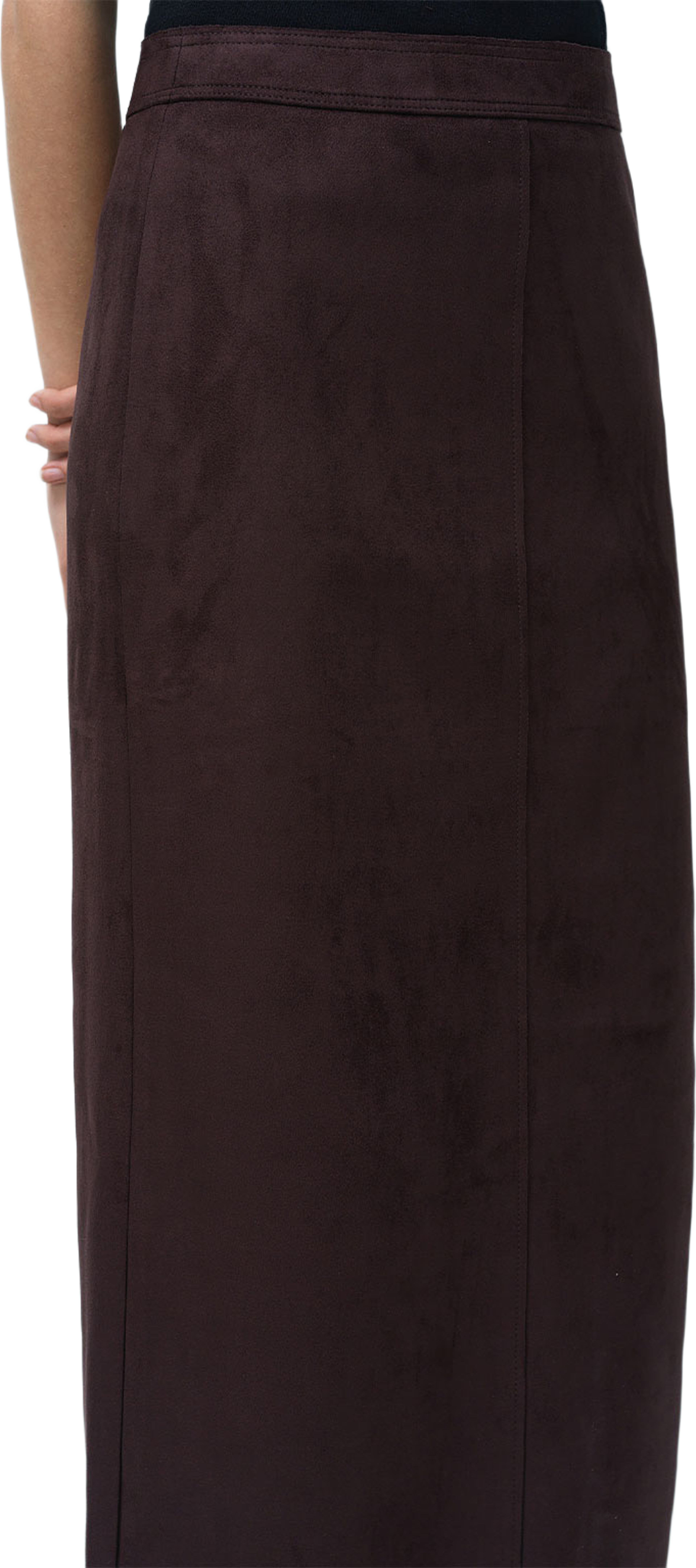 Laney Faux Suede Midi Skirt, från French Connection, i färgen Mocha Brown. Klicka för att öppna bilden i stort format