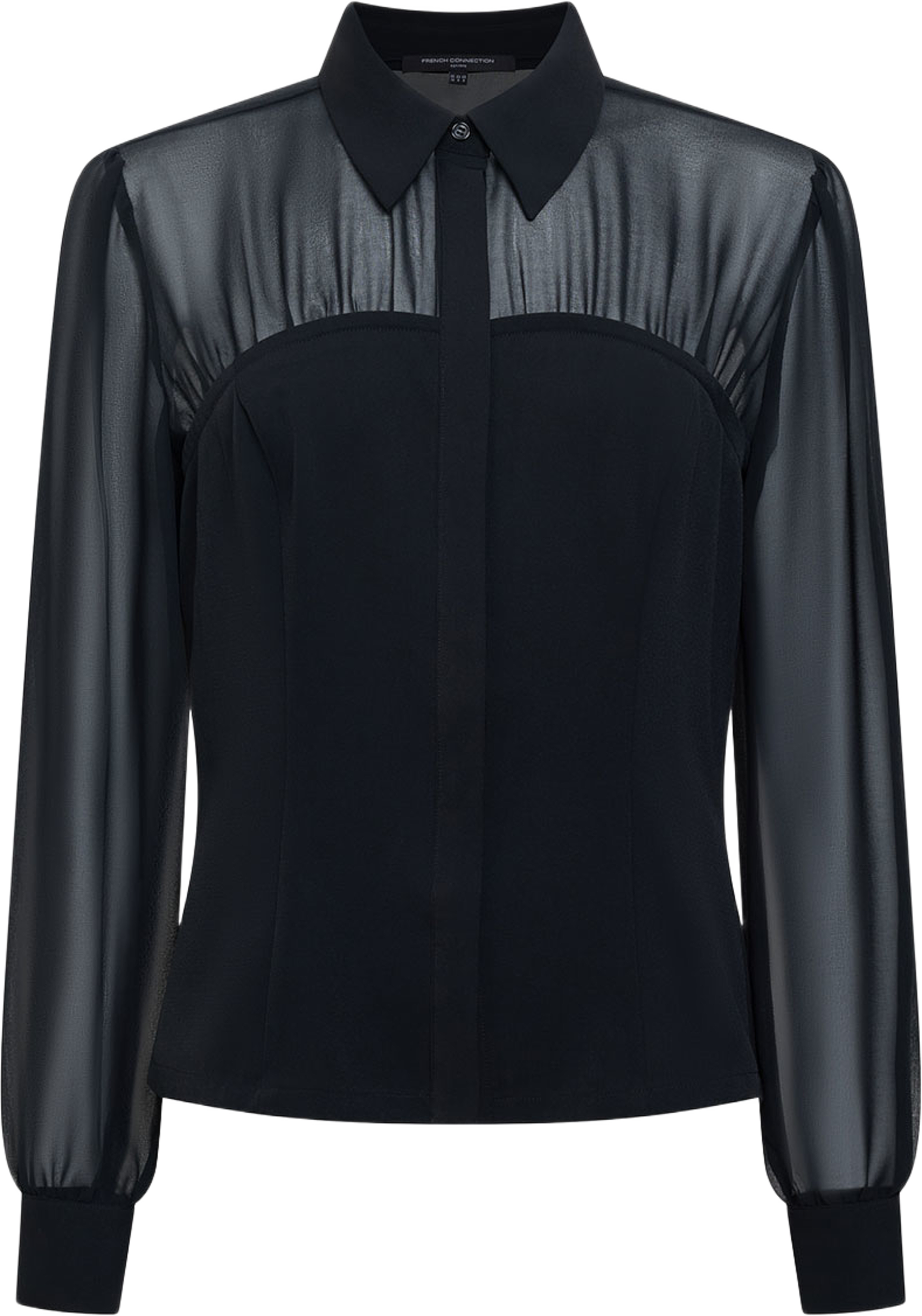 Arezzo Corset Detail Shirt, från French Connection, i färgen Black. Klicka för att öppna bilden i stort format