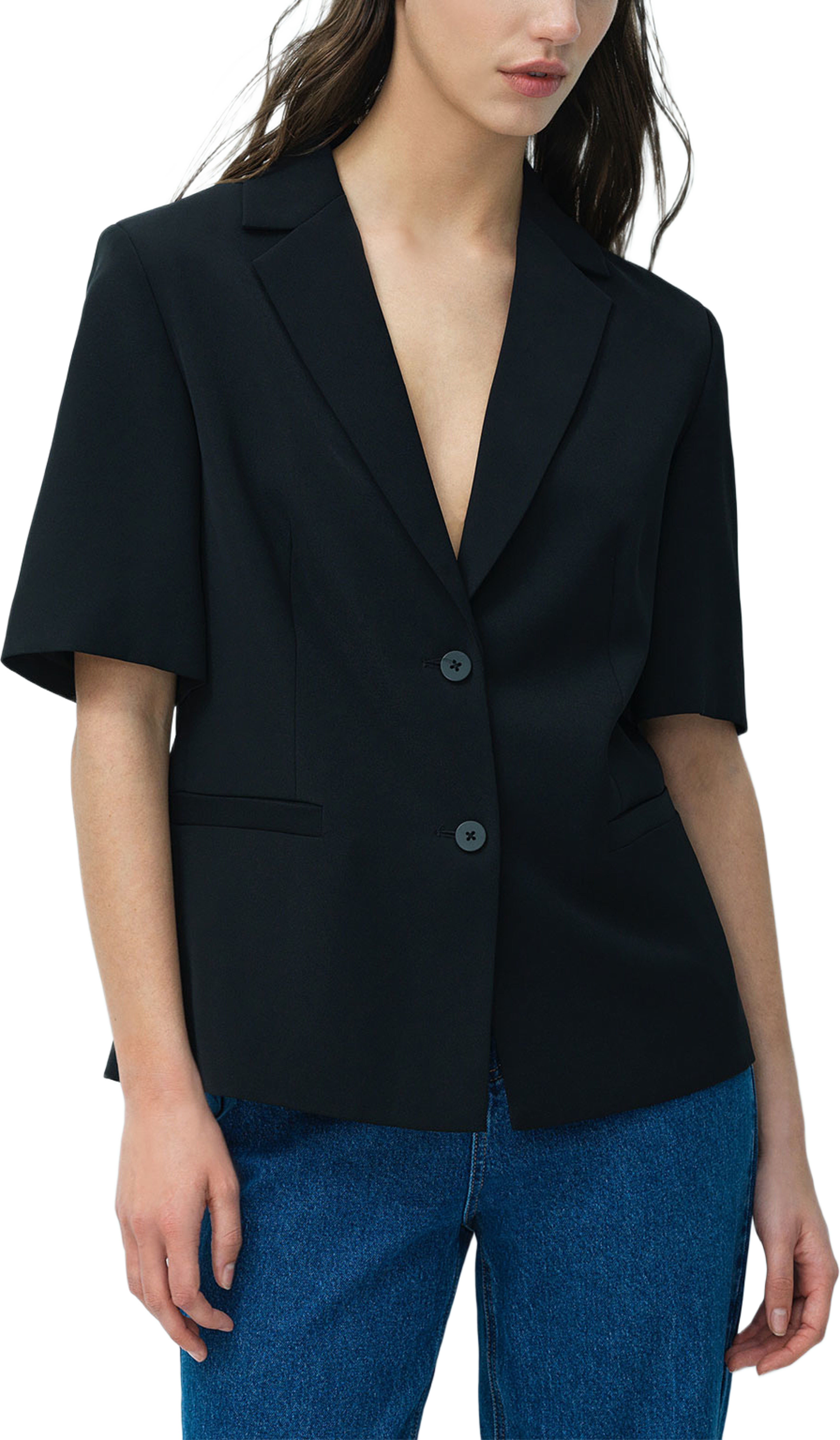 Vinnie Tailored Short Sleeve Blazer, från French Connection, i färgen Black. Klicka för att öppna bilden i stort format