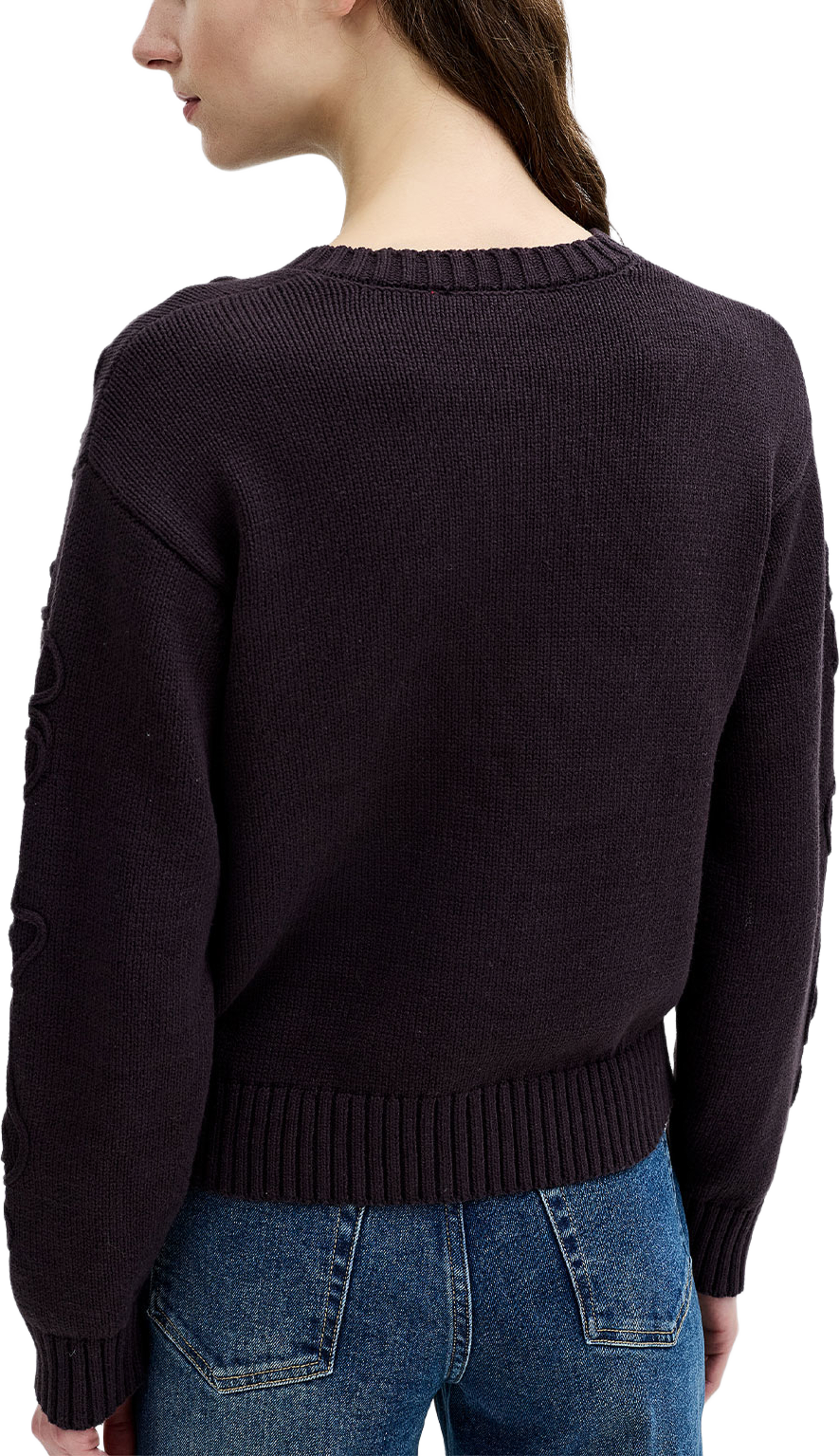 Varli 3D Floral Knit Cardigan, från French Connection, i färgen Mocha Brown. Klicka för att öppna bilden i stort format