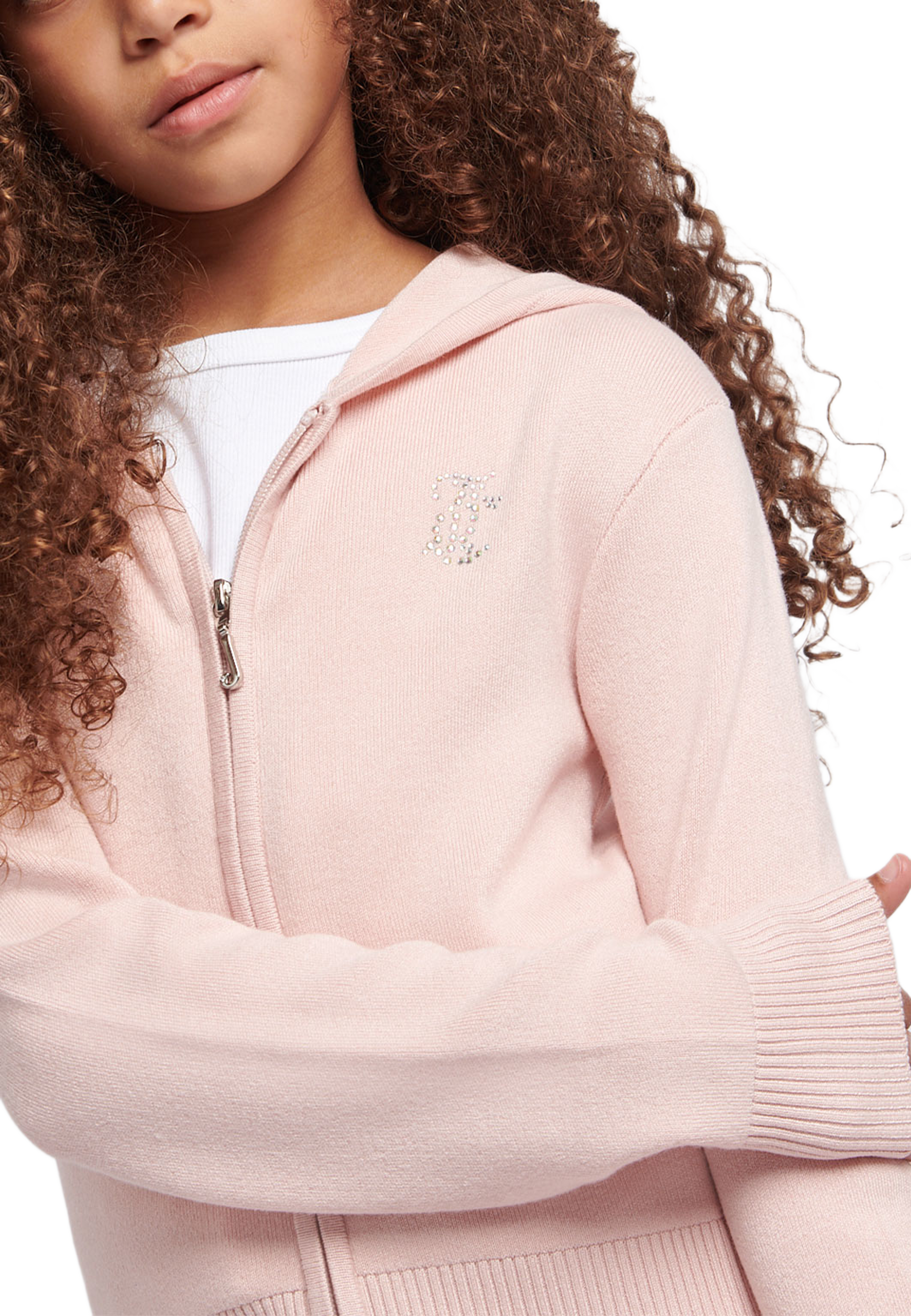Knitted Zip Thru Hood, från Juicy Couture, i färgen Lotus. Klicka för att öppna bilden i stort format