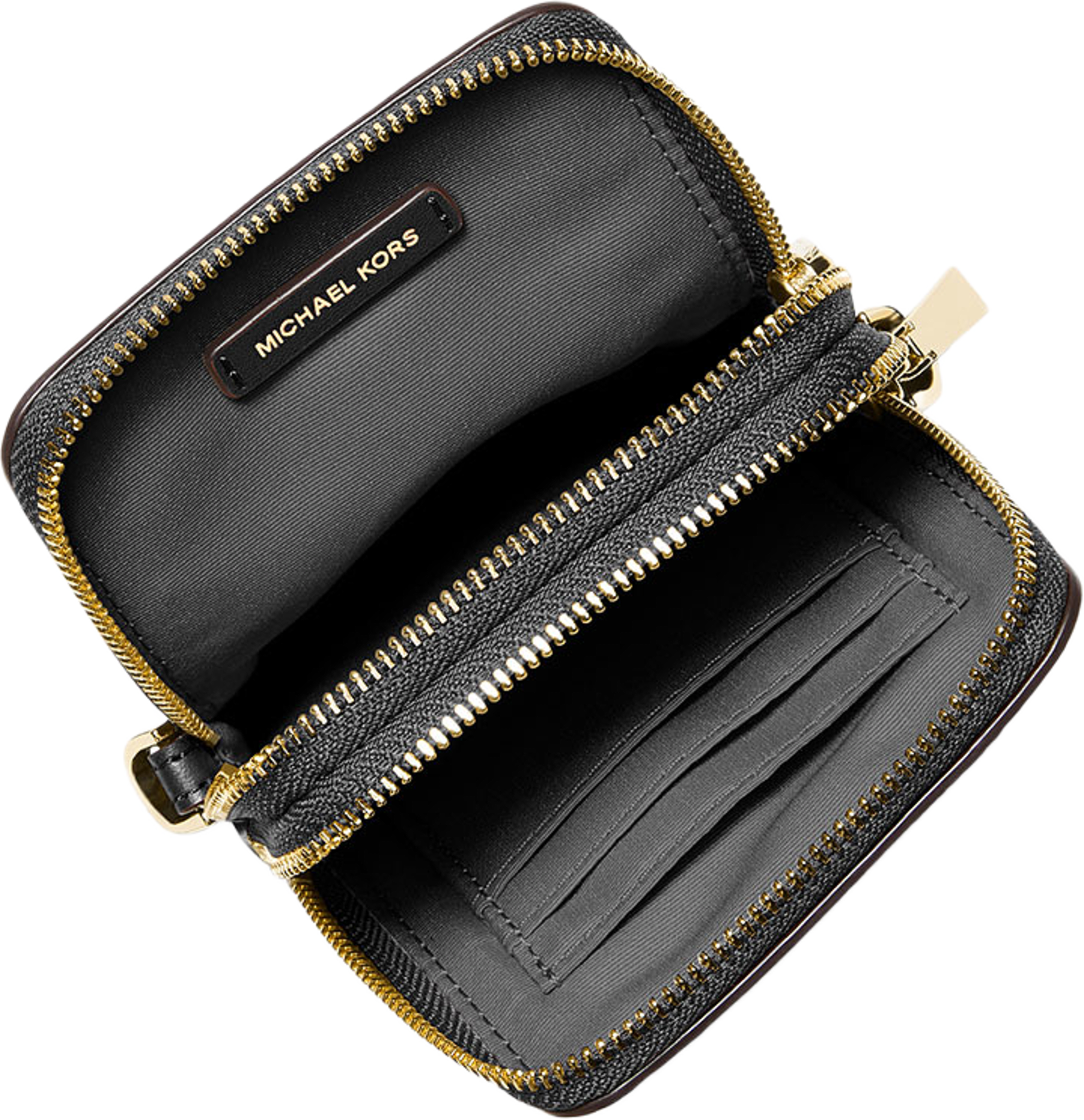 Jet Set Small Dbl Zip Phone Crossbody Bag, från Michael Kors, i färgen Black. Klicka för att öppna bilden i stort format