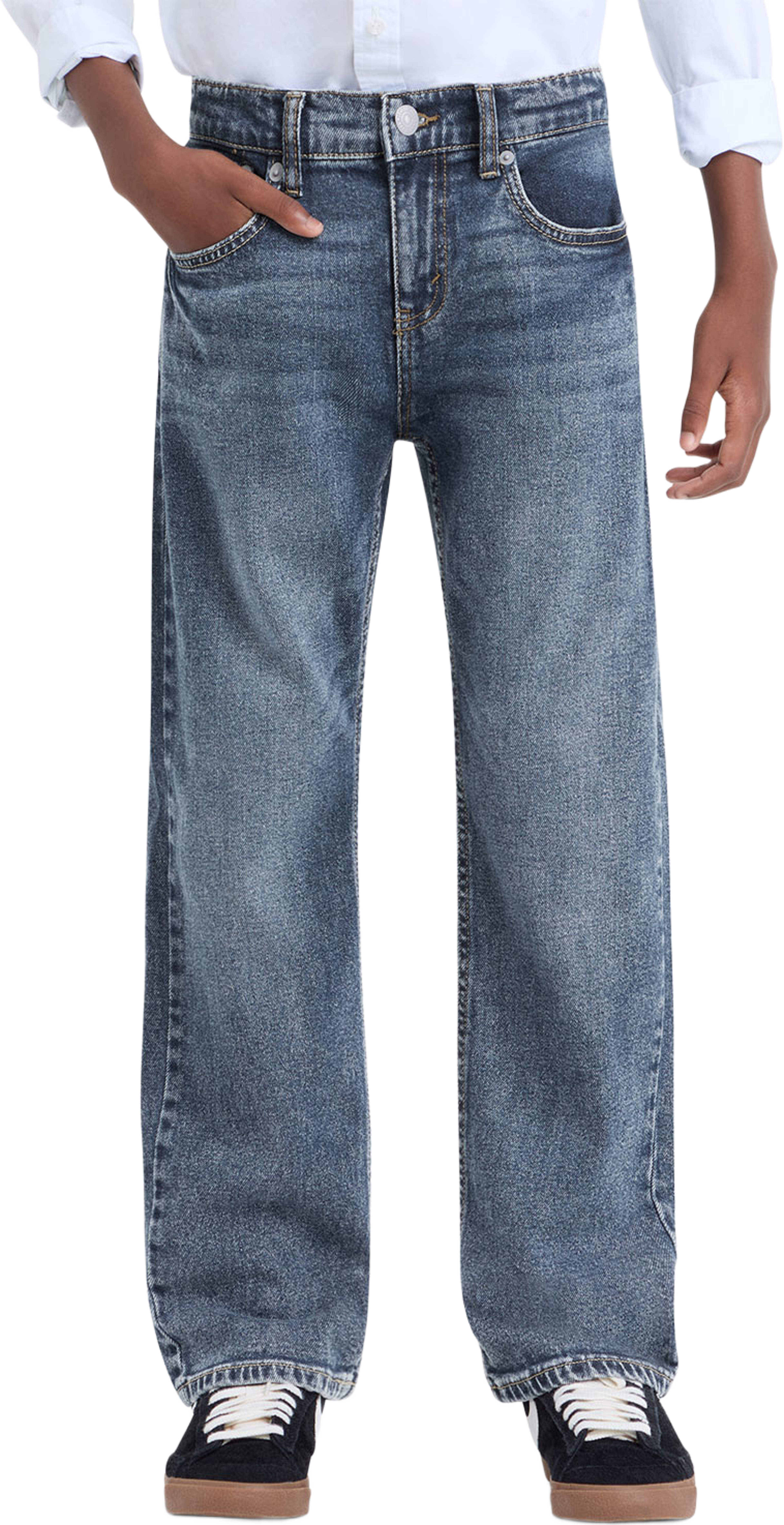 Lvb 555 Relaxed Straight Jeans, från Levi's, i färgen Burbank. Klicka för att öppna bilden i stort format