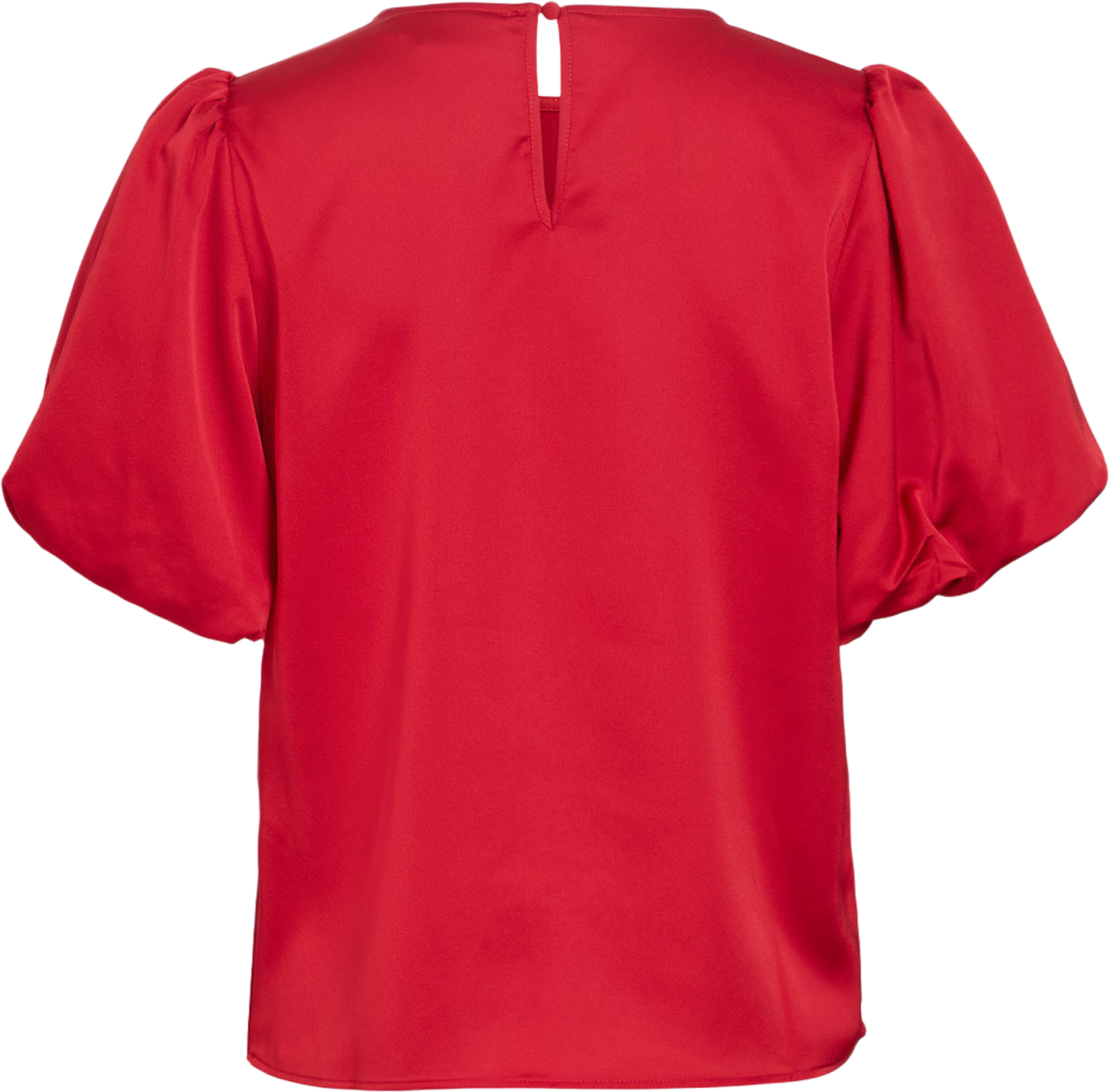 Viellette Satin Puff Topp, från Vila, i färgen Savvy Red. Klicka för att öppna bilden i stort format