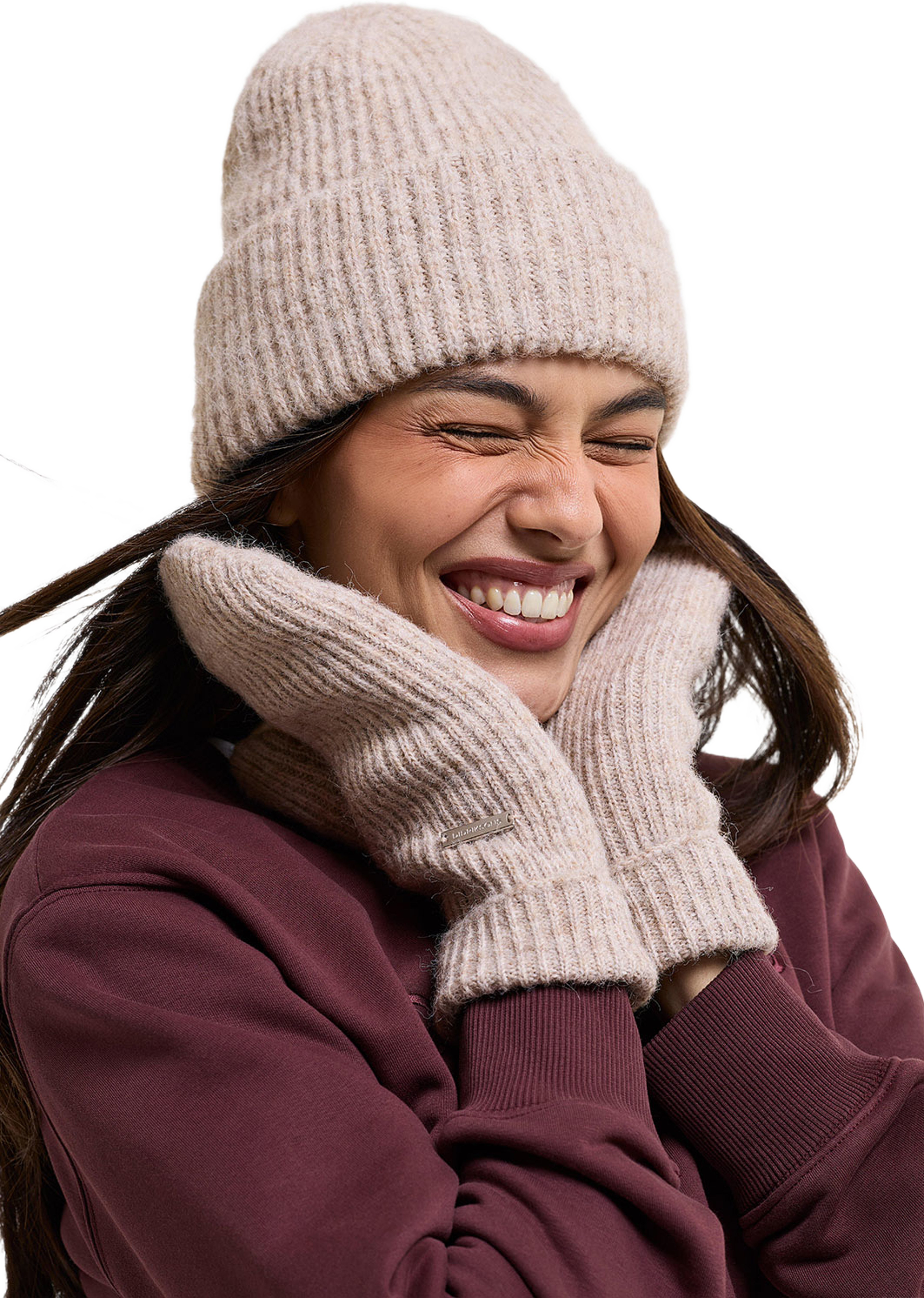 Malin Beanie, från Didriksons, i färgen Beige Melange. Klicka för att öppna bilden i stort format