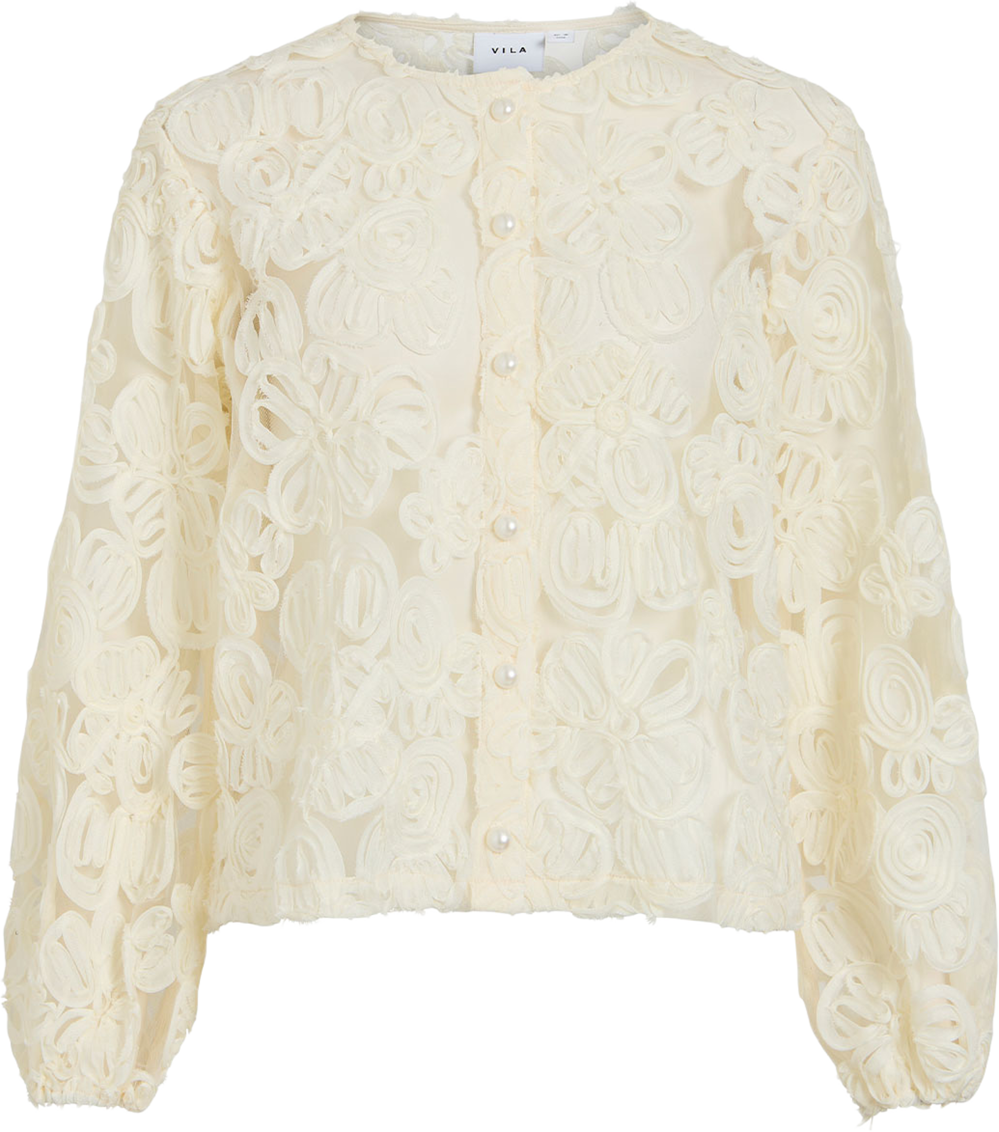 Vilexie O-Neck Cardigan, från Vila, i färgen Birch. Klicka för att öppna bilden i stort format