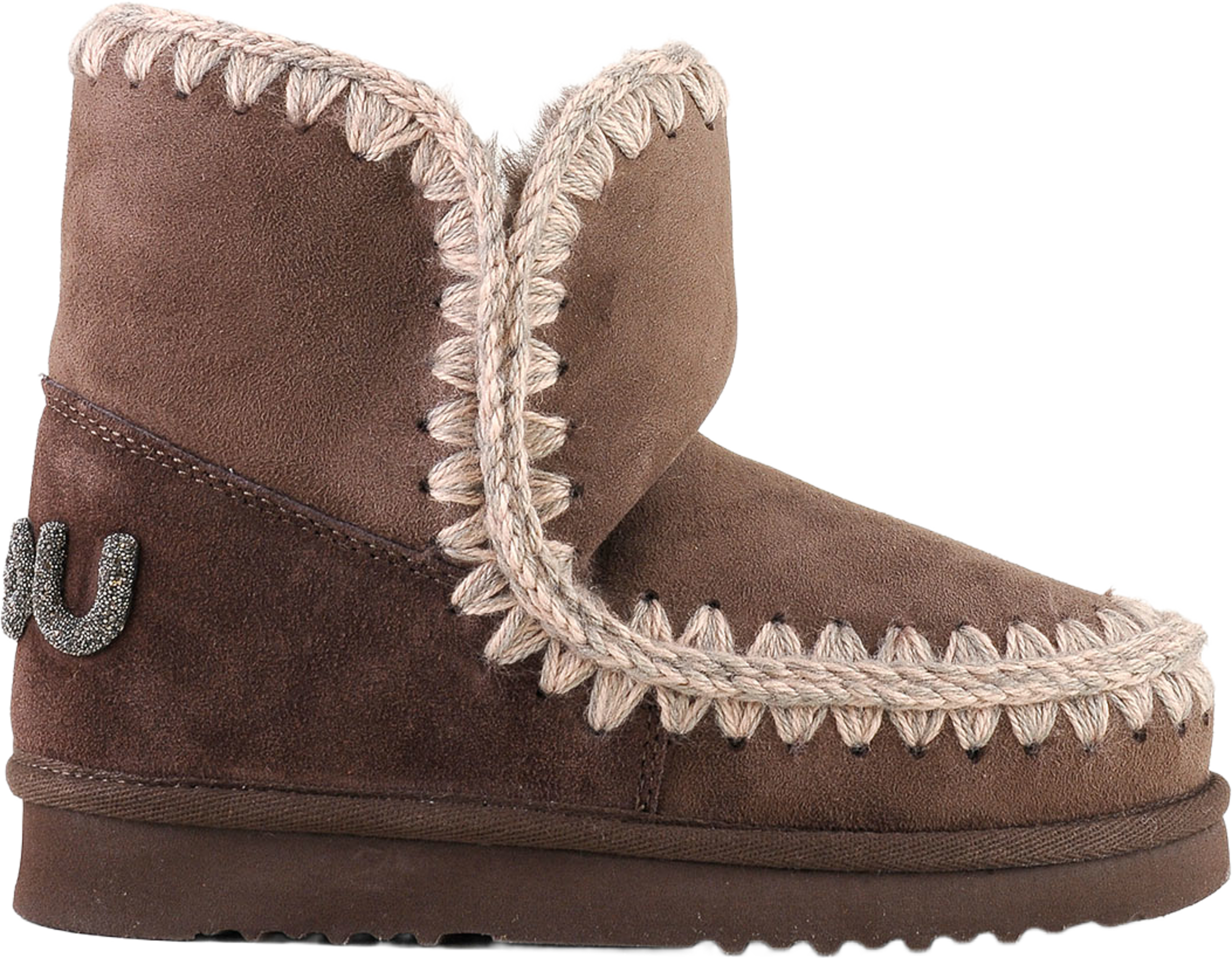 ESKIMO 18 SUEDE - GLITTER LOGO, från MOU, i färgen Brown Pepper. Klicka för att öppna bilden i stort format
