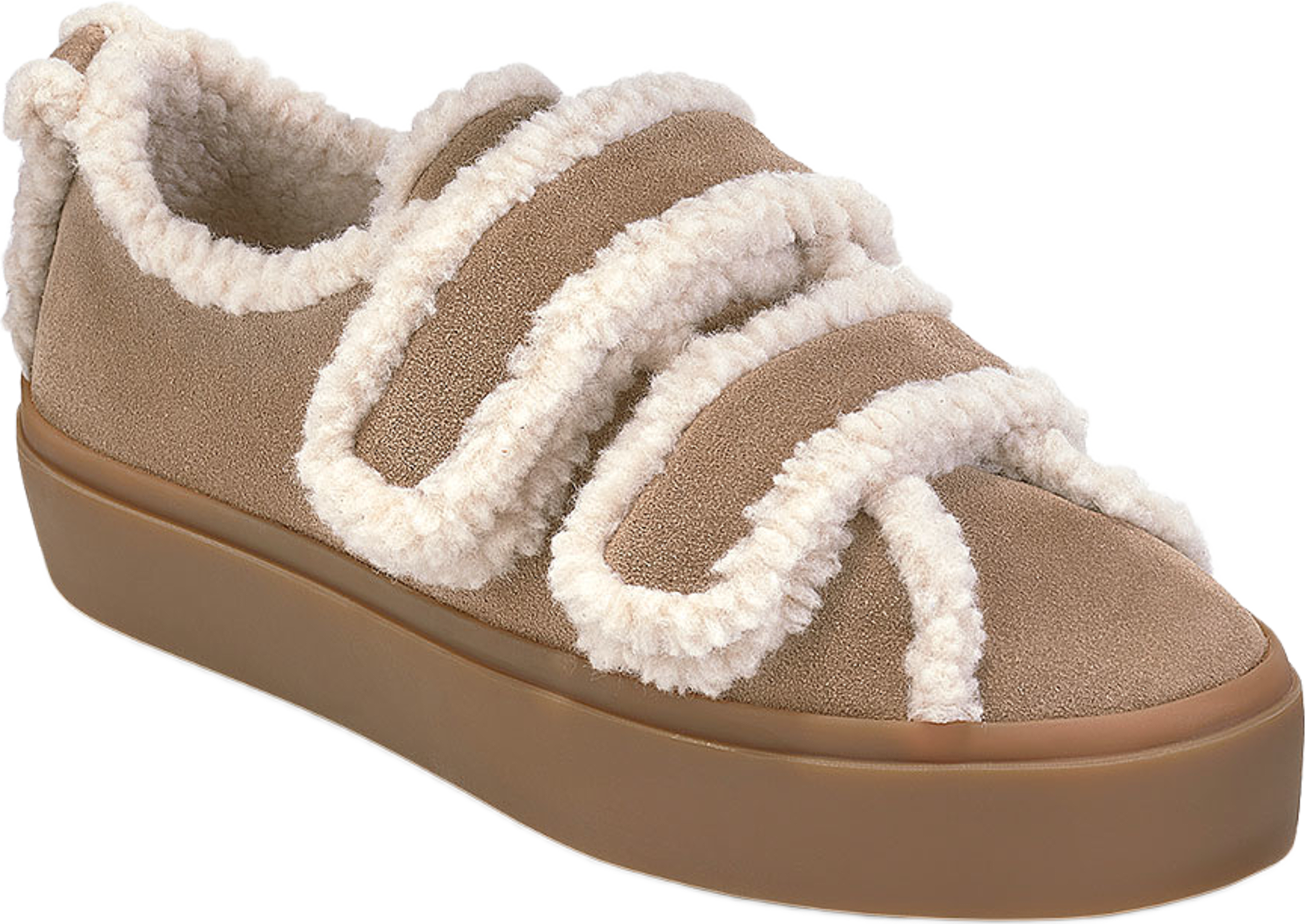 SHEARLING LOW VELCRO, från Inuikii, i färgen Light Beige. Klicka för att öppna bilden i stort format