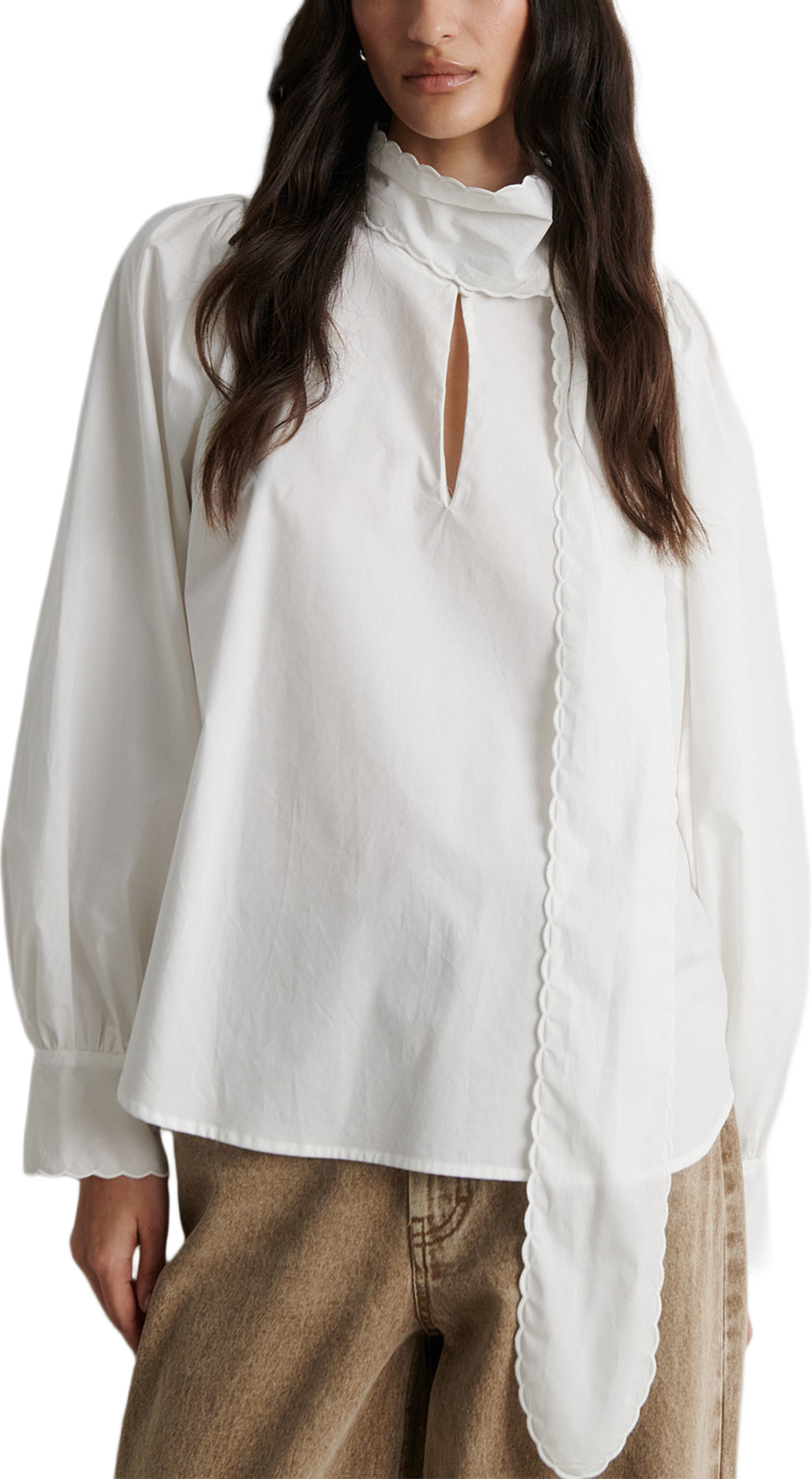 Calico Tie Blouse, från Second Female, i färgen Broken White. Klicka för att öppna bilden i stort format