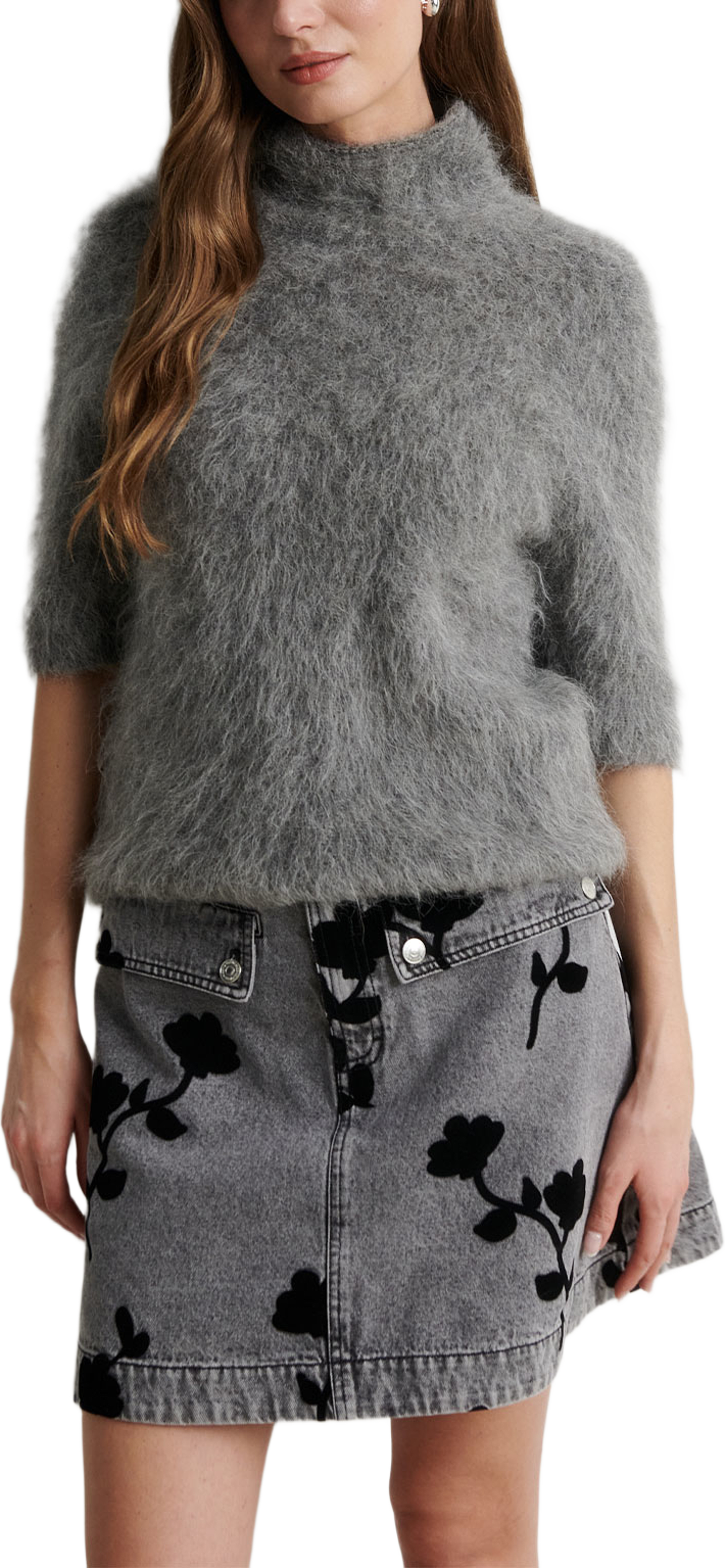 Lawrissa Denim Skirt, från Second Female, i färgen Denim Grey. Klicka för att öppna bilden i stort format