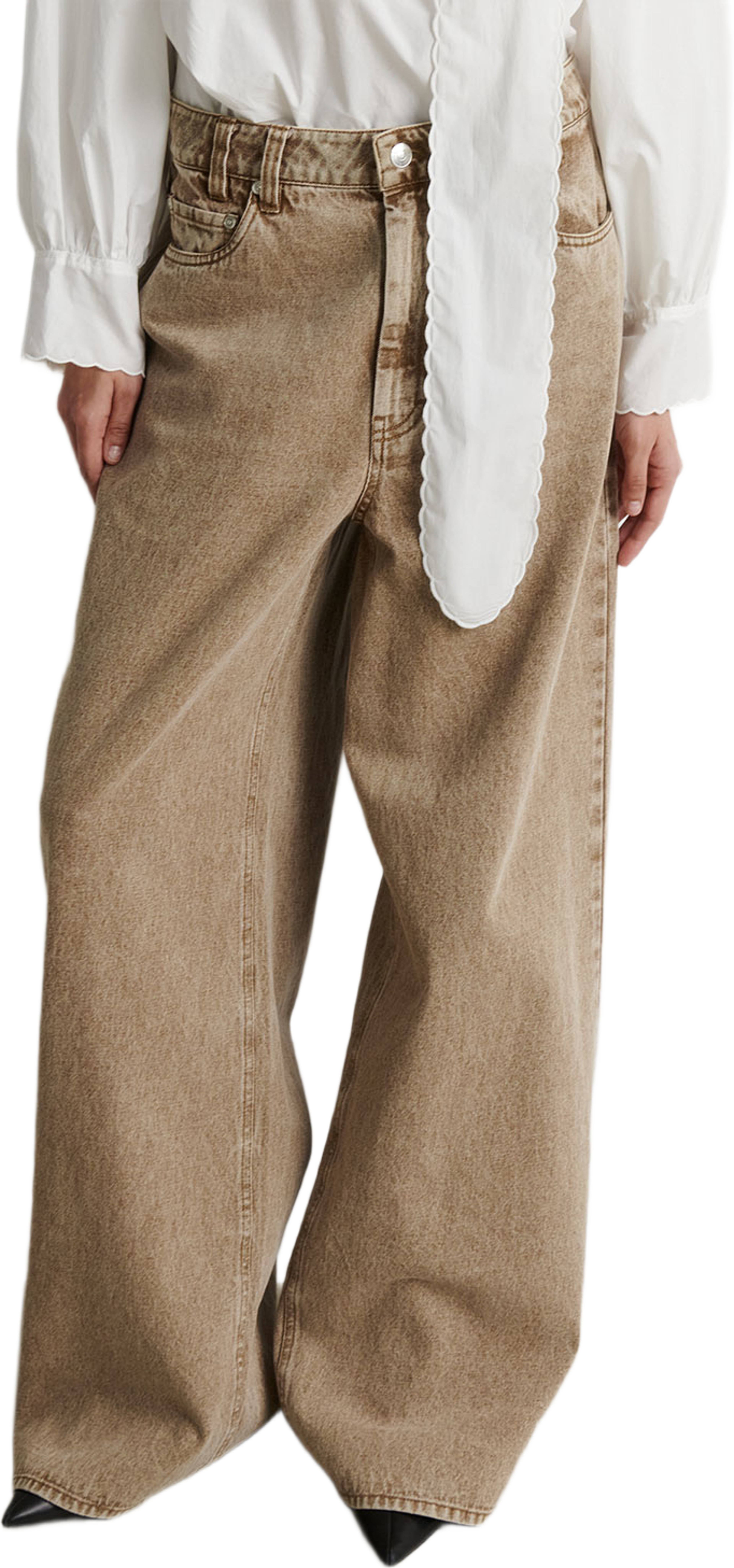 Isana Denim Jeans, från Second Female, i färgen Camel. Klicka för att öppna bilden i stort format