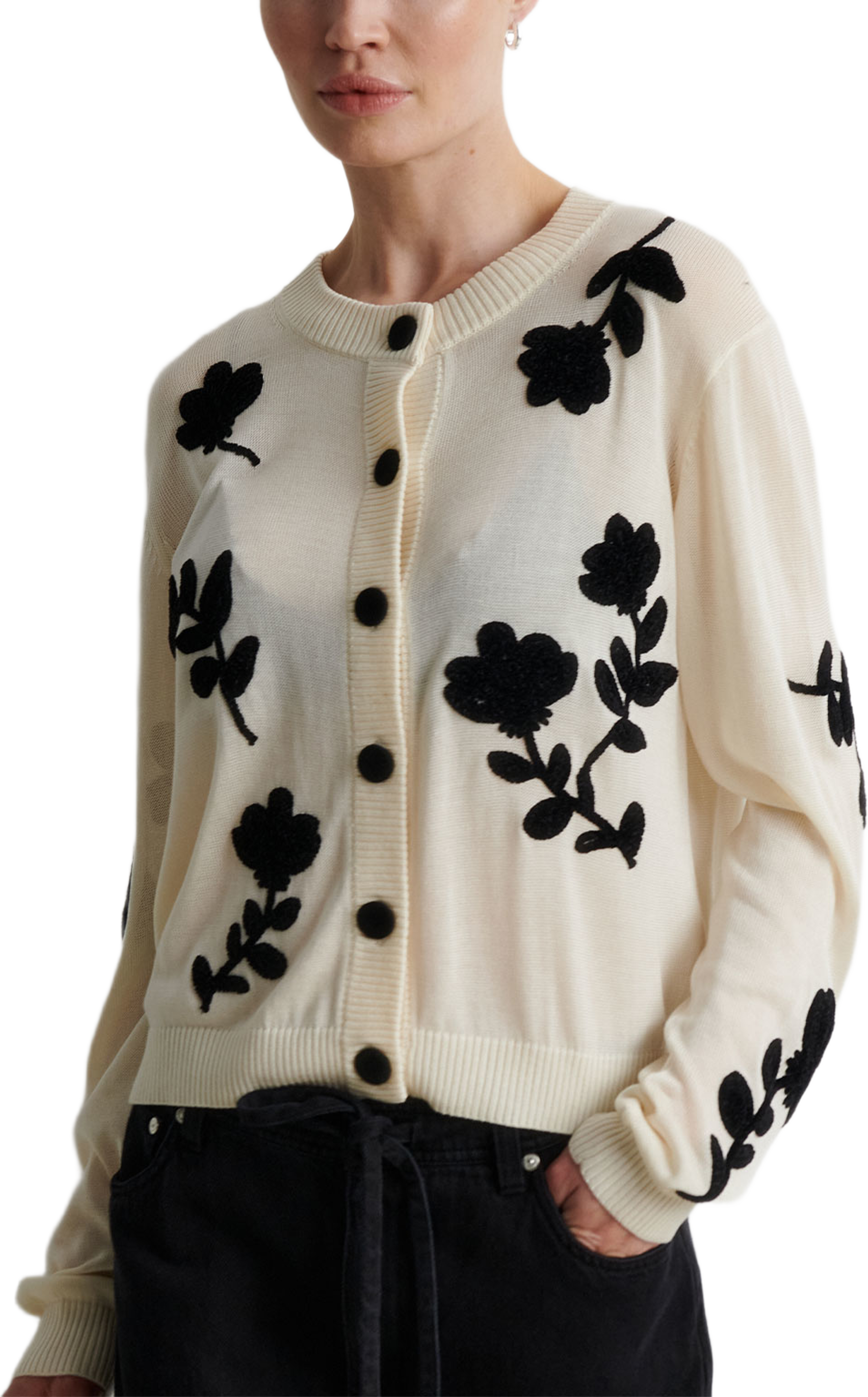 Yota Knit Cardigan, från Second Female, i färgen Birch. Klicka för att öppna bilden i stort format