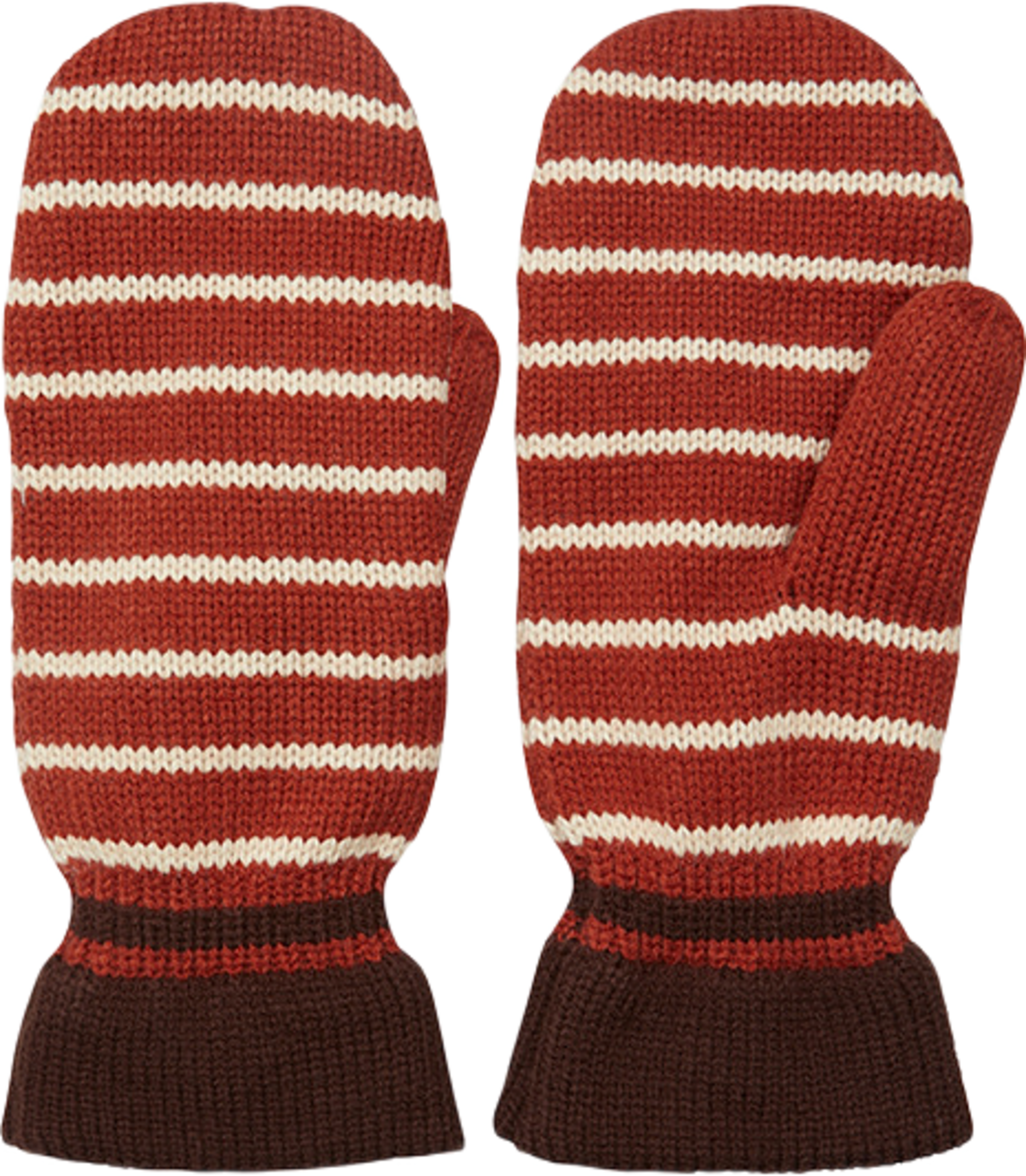 Thin Striped Emerald Mittens, från Becksöndergaard, i färgen Rooibos Orange. Klicka för att öppna bilden i stort format