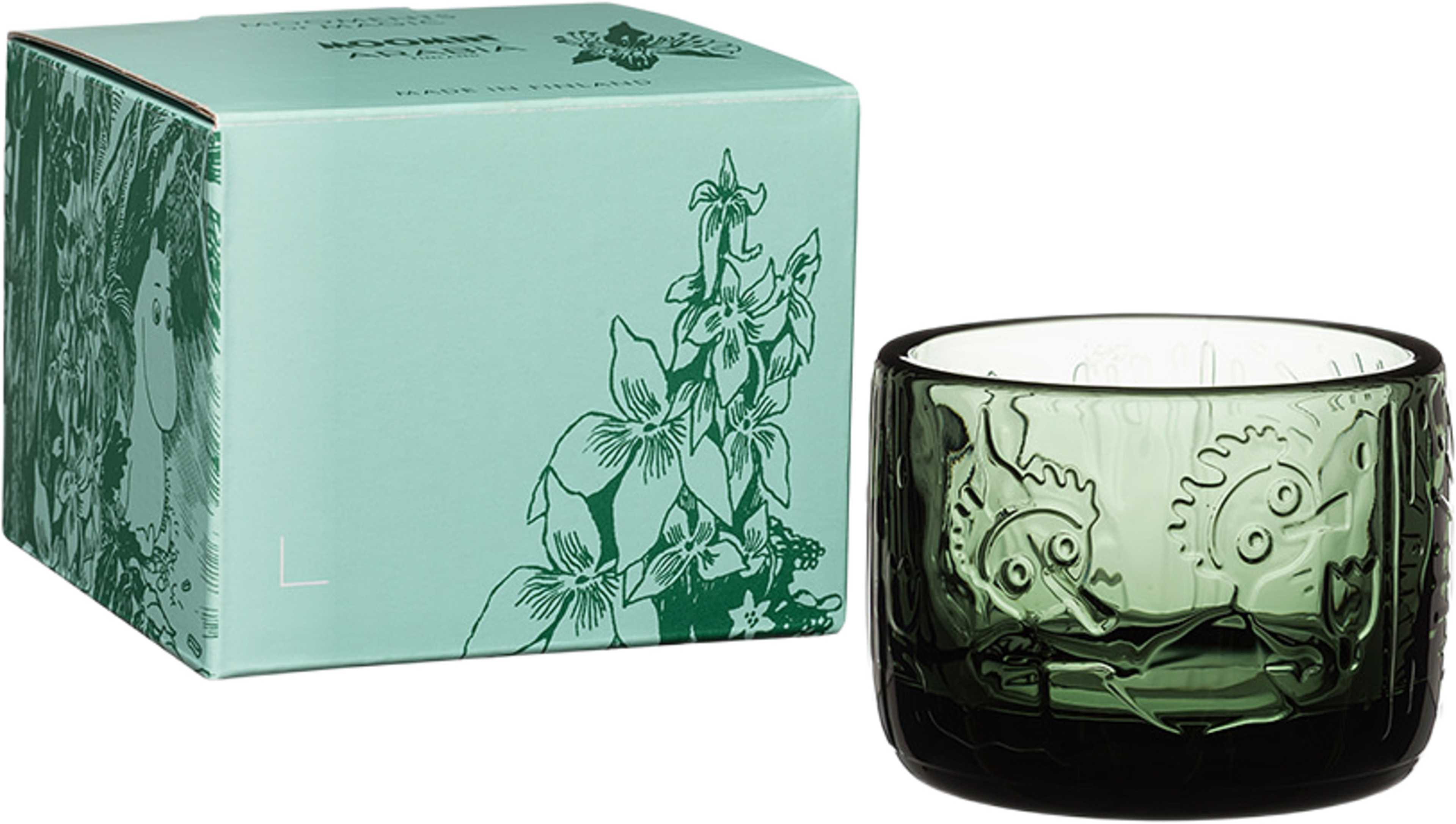 Mumin ljyslykta 58mm tallgrön, från Moomin Arabia, i färgen Grön. Klicka för att öppna bilden i stort format