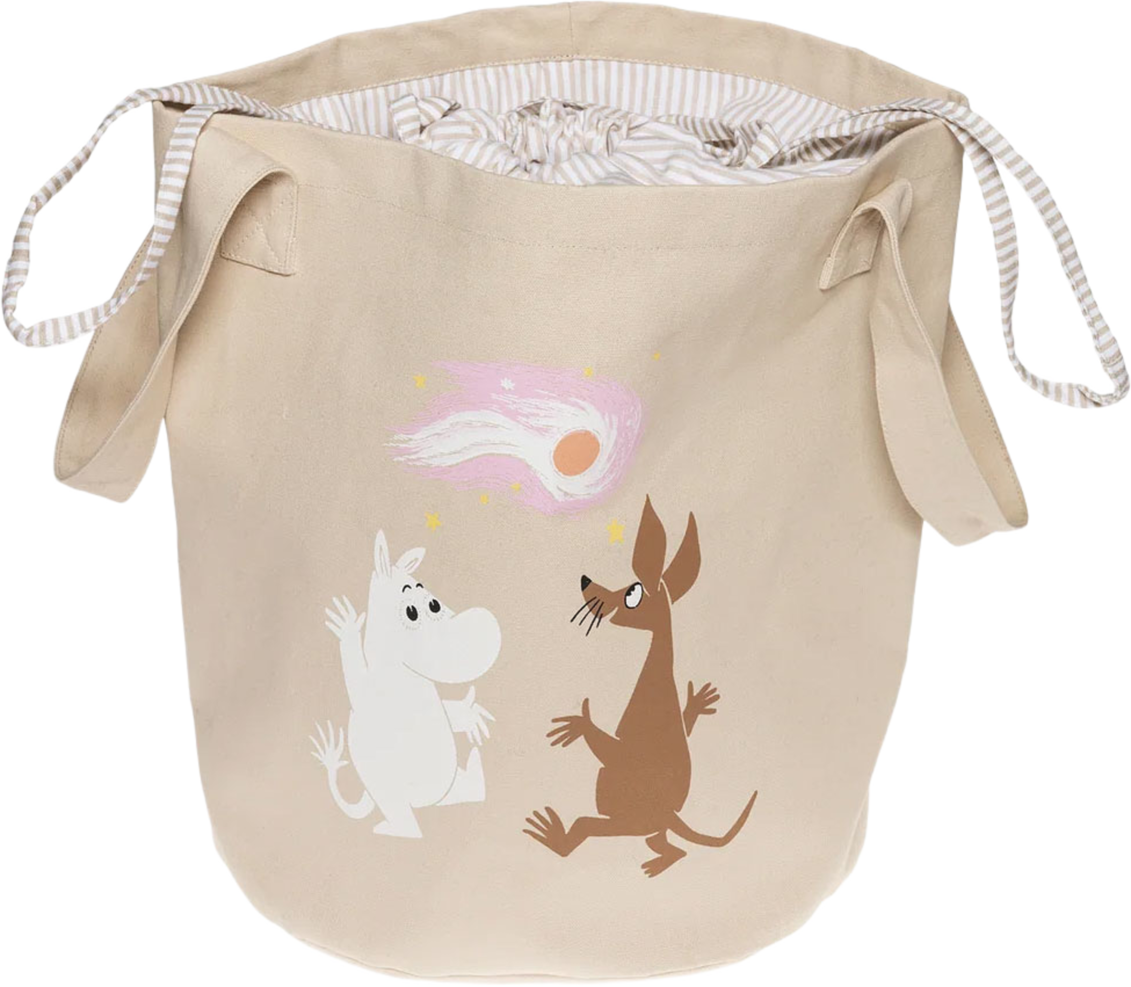 Mumin förvaringskorg 29cm Rymdäventyr GOTS, från Moomin Arabia, i färgen Beige. Klicka för att öppna bilden i stort format